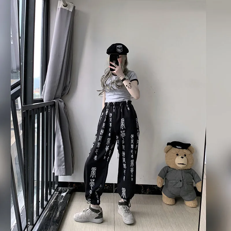 [ @al.osgard ] "DARK TEXT PRINTING" CASUAL PANTS K111005