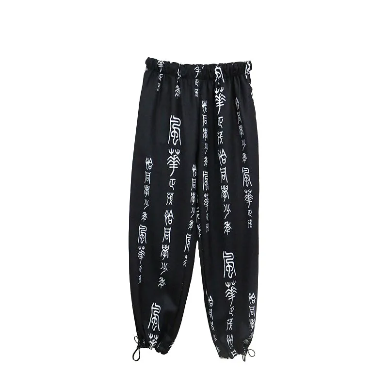 [ @al.osgard ] "DARK TEXT PRINTING" CASUAL PANTS K111005