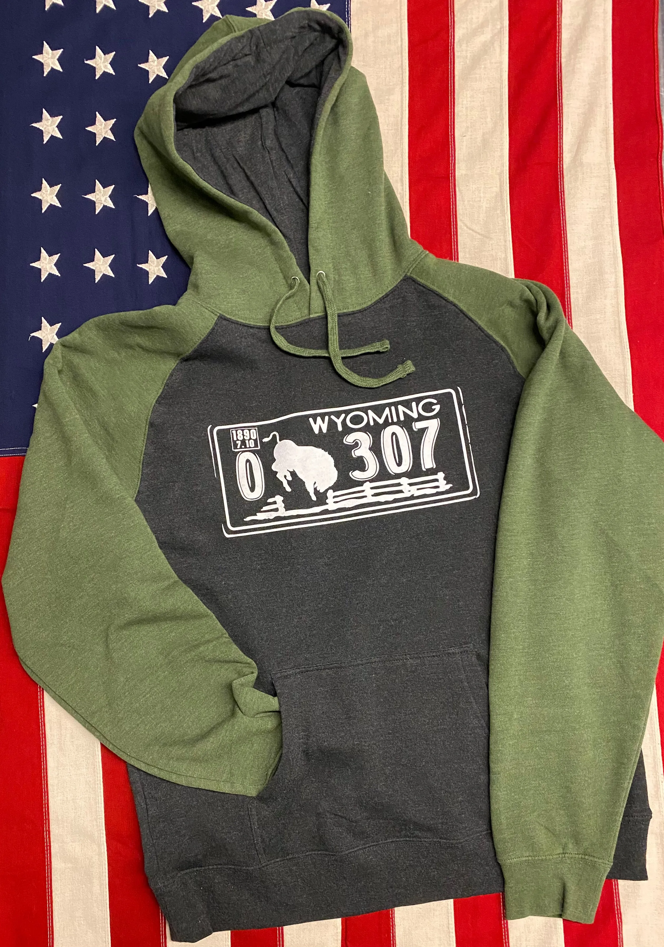 307 "1983" License Plate Hoodie Raglan Sleeves