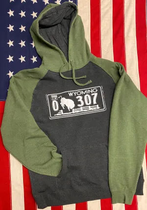 307 "1983" License Plate Hoodie Raglan Sleeves