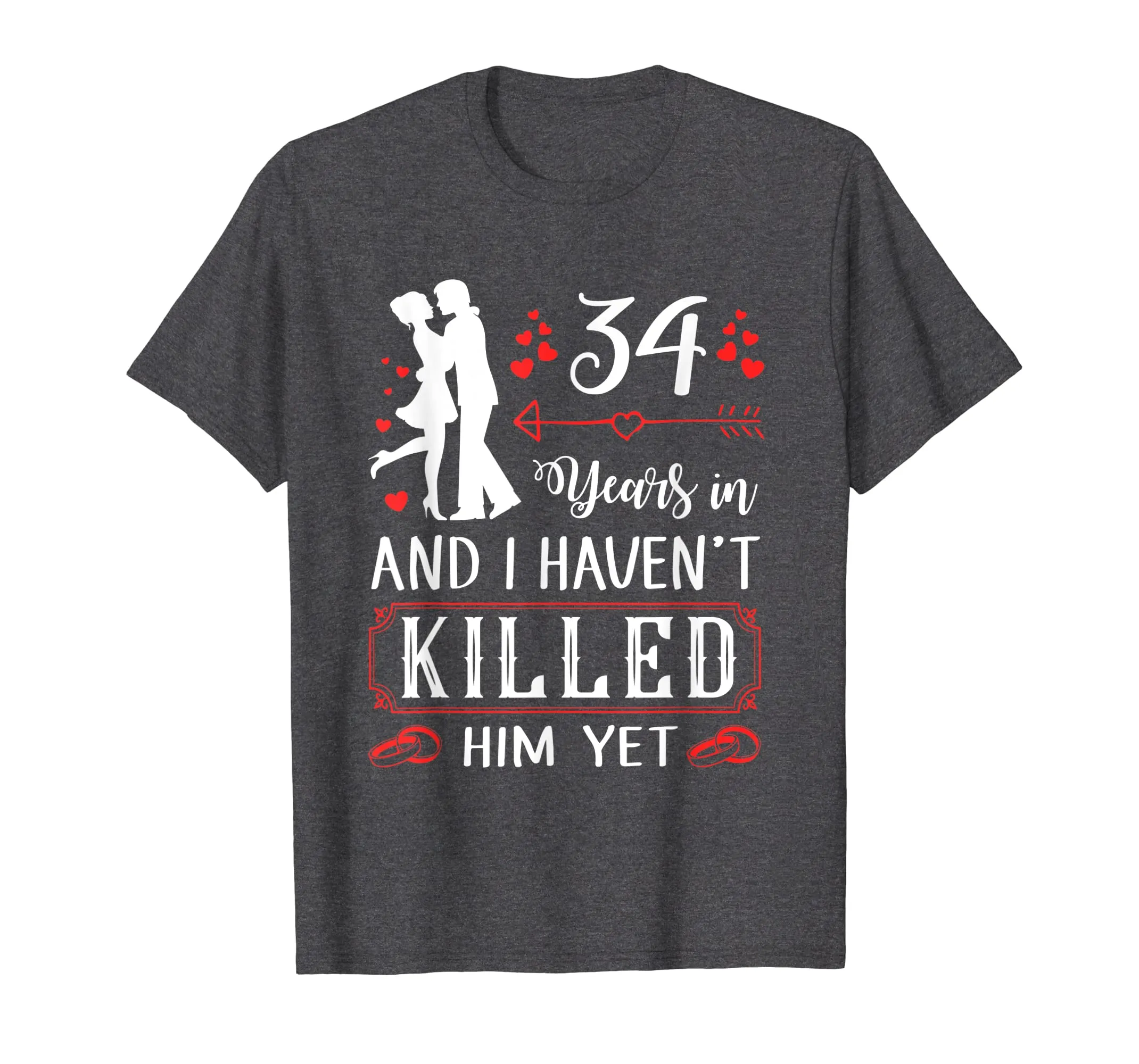 34 Years Wedding Anniversary Gift Idea For Wife Funny Shirt