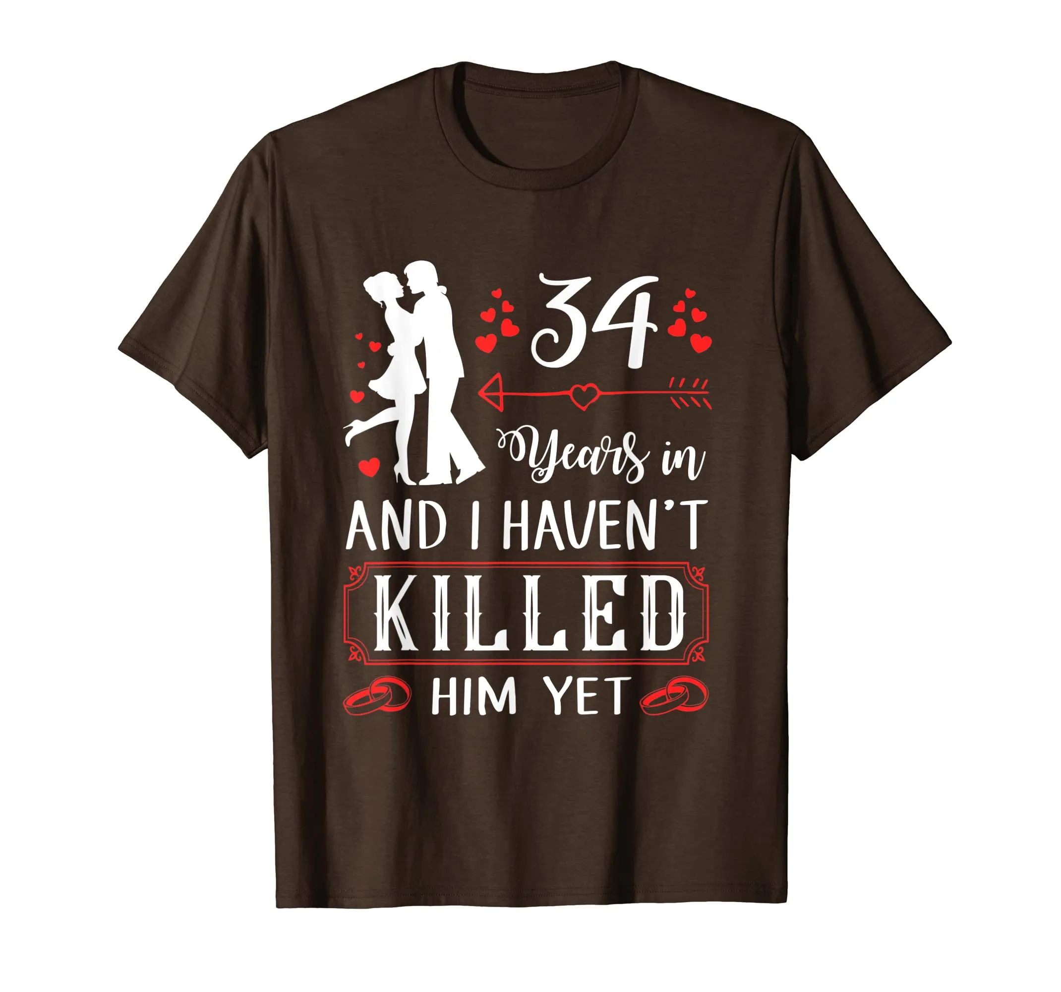 34 Years Wedding Anniversary Gift Idea For Wife Funny Shirt