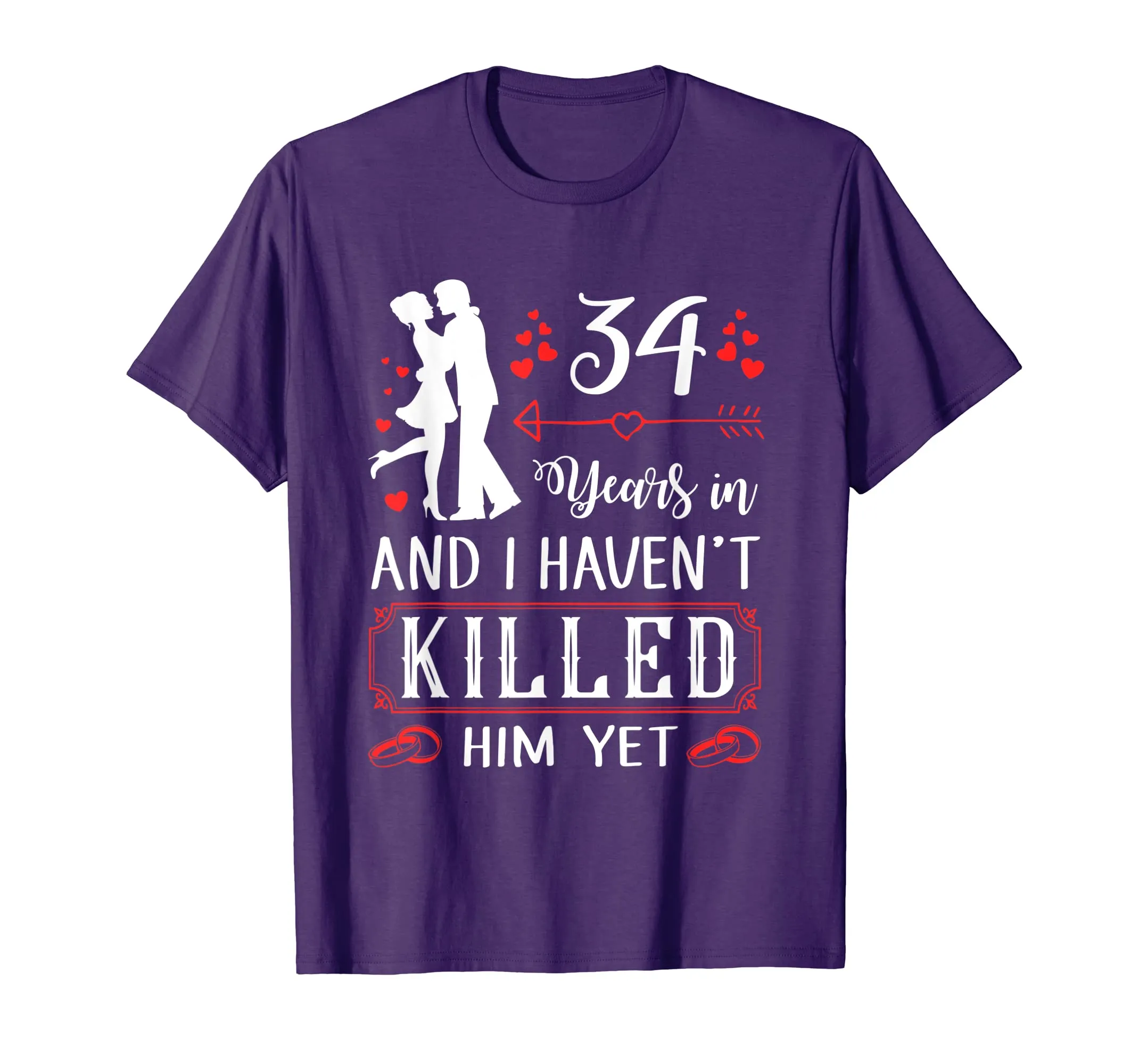 34 Years Wedding Anniversary Gift Idea For Wife Funny Shirt