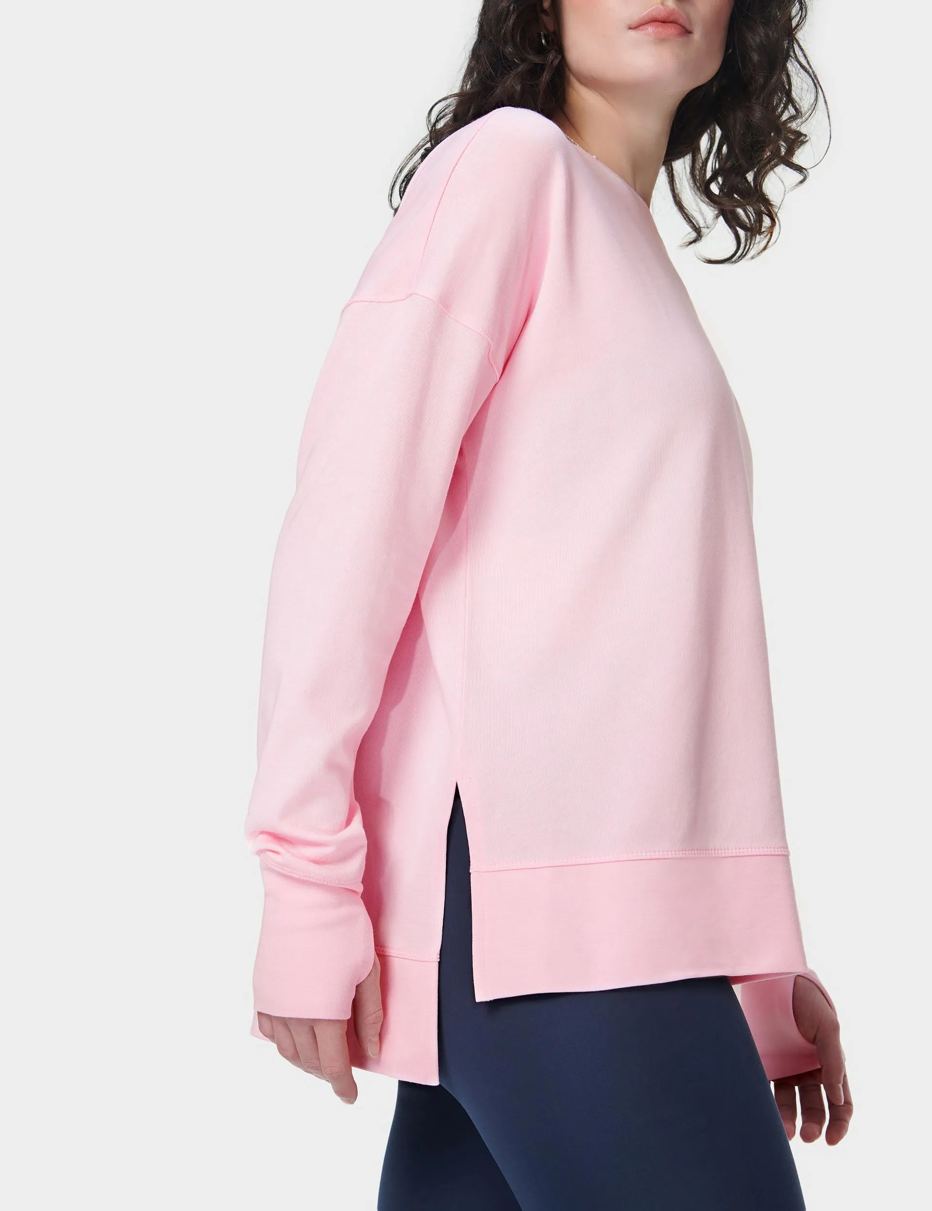 After Class Longline Sweatshirt - Nerine Pink