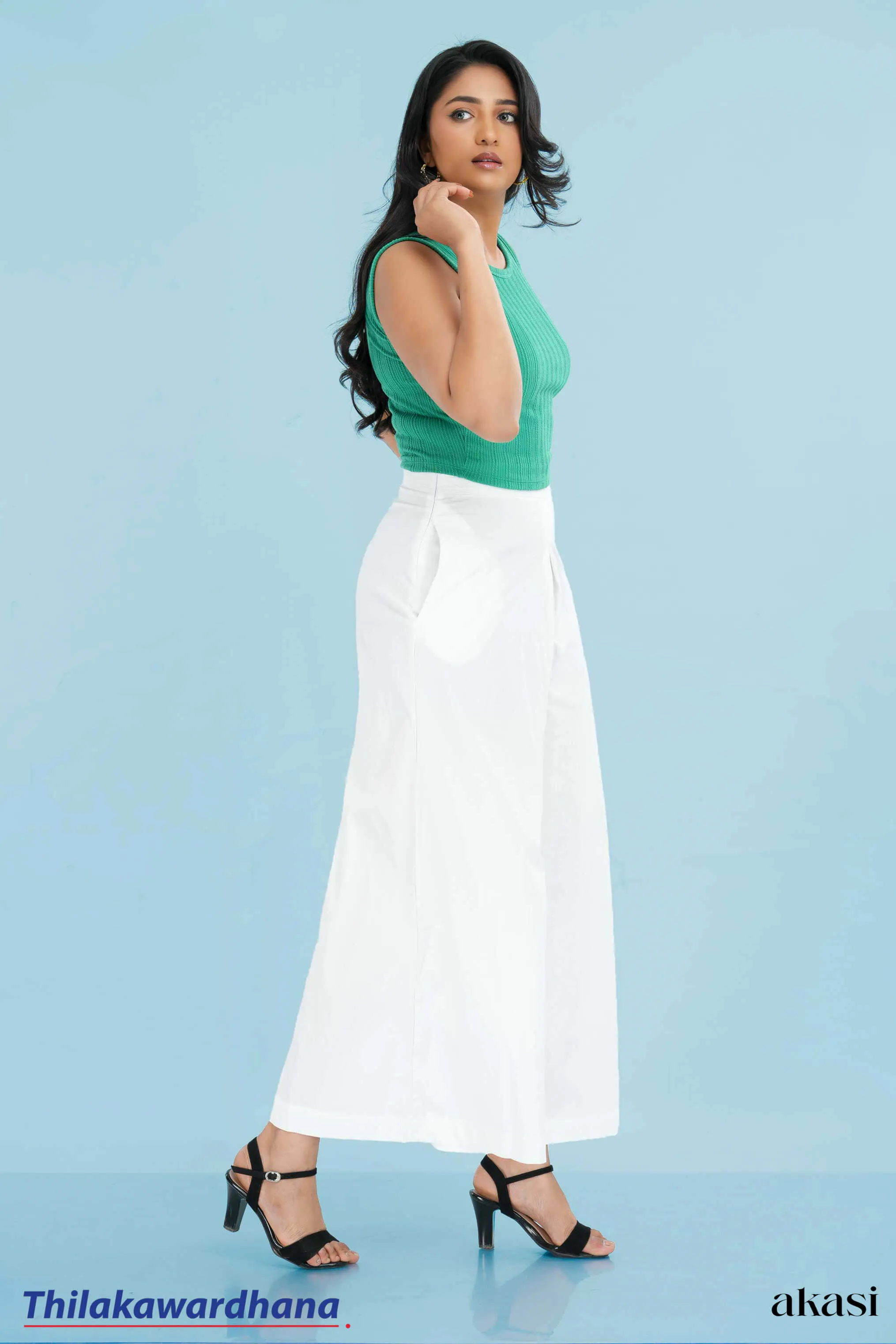 Akasi Pleat Detailed Wide Leg Pant