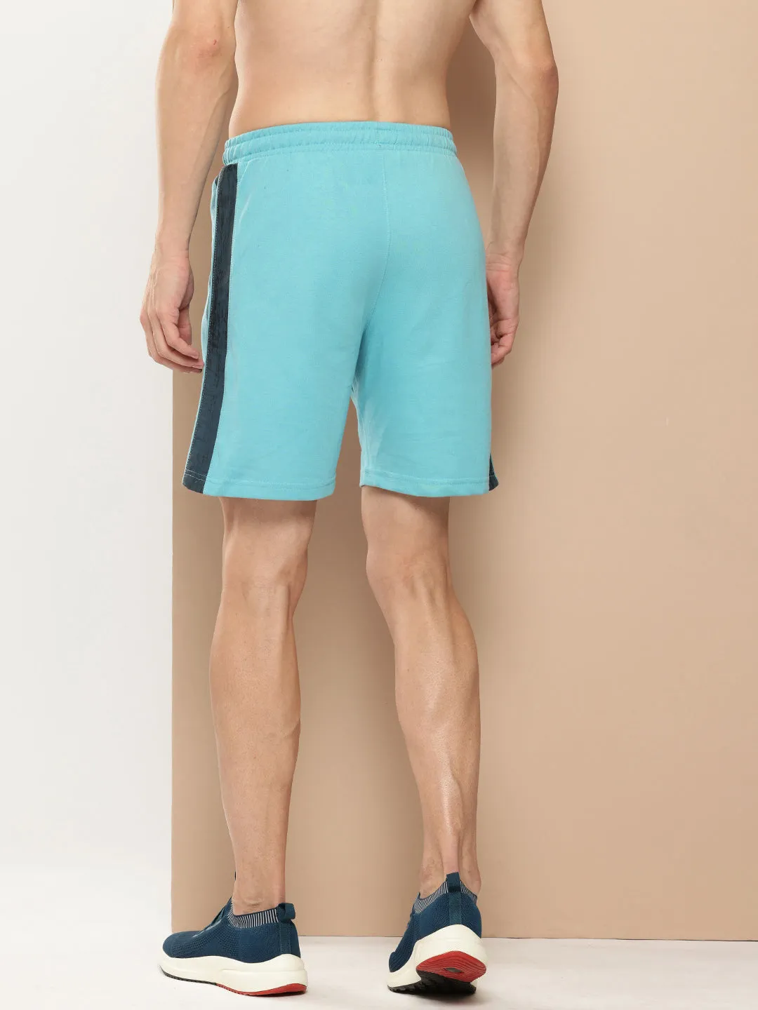 Alcis Men Light Blue Colorblocked Shorts