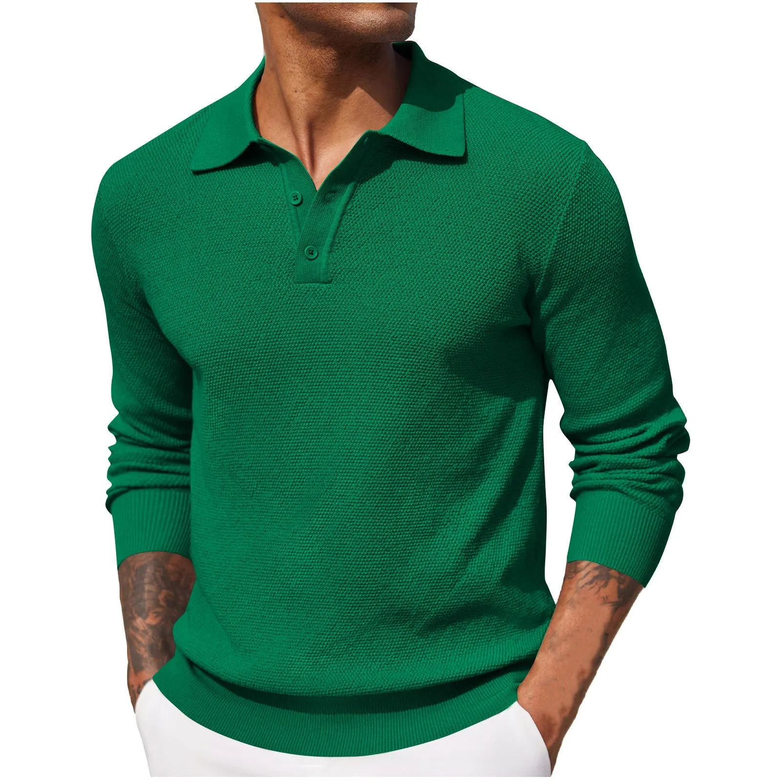 Alfie| Men’s Long Sleeve Pique Polo
