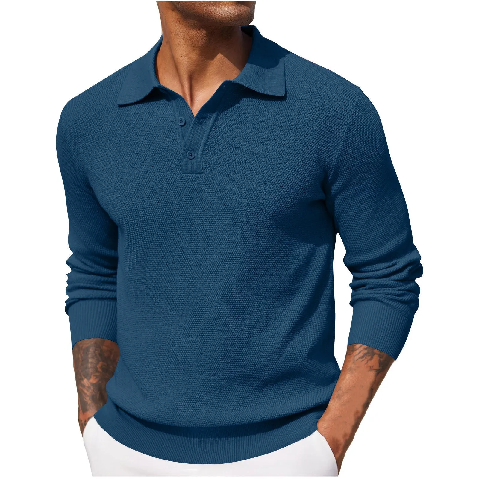 Alfie| Men’s Long Sleeve Pique Polo