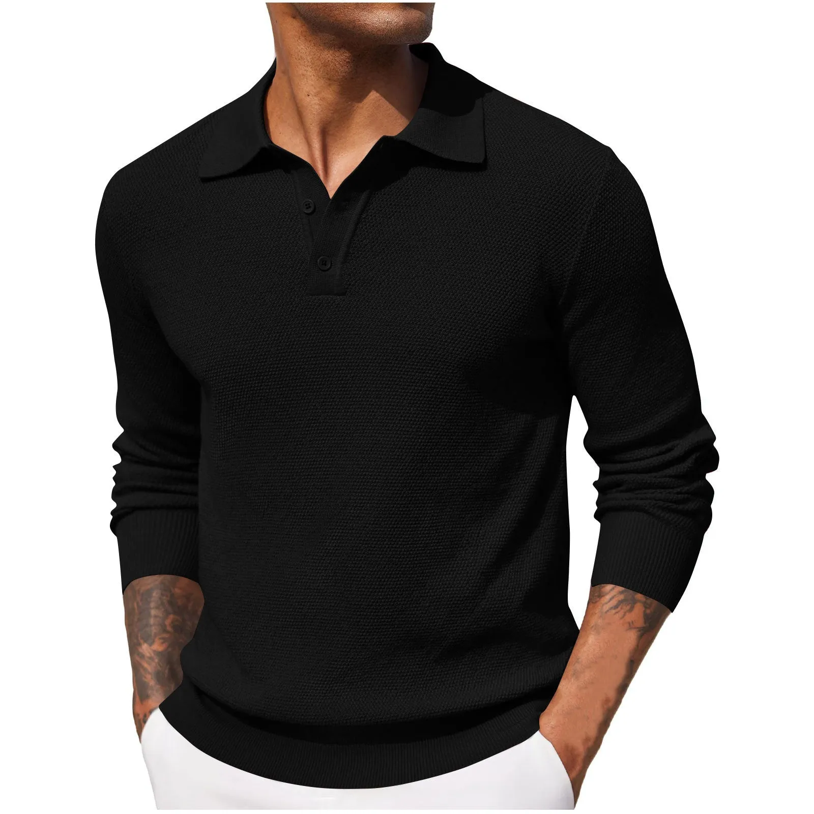 Alfie| Men’s Long Sleeve Pique Polo