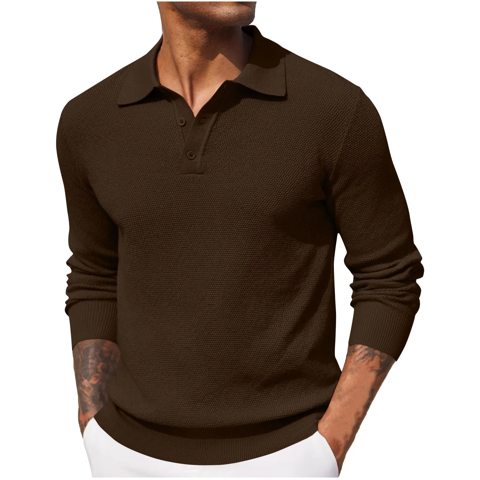 Alfie| Men’s Long Sleeve Pique Polo