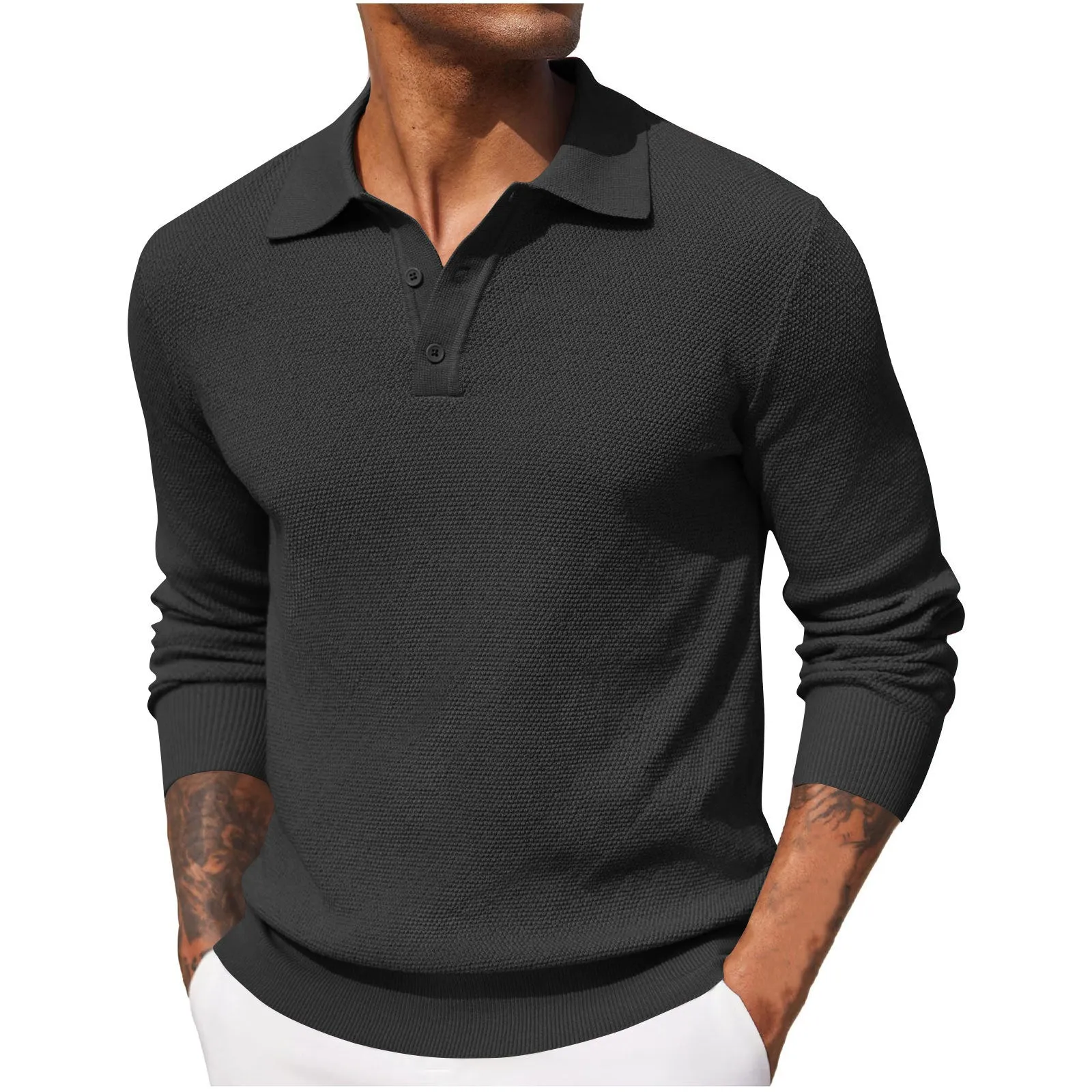 Alfie| Men’s Long Sleeve Pique Polo