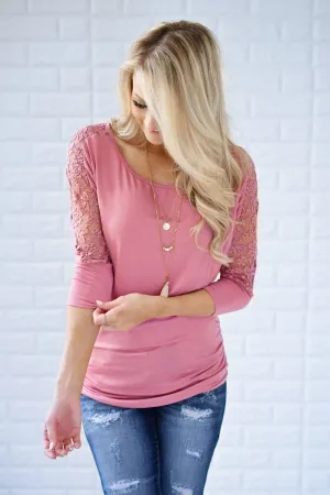 America's Sweetheart Lace Top ~ Pink