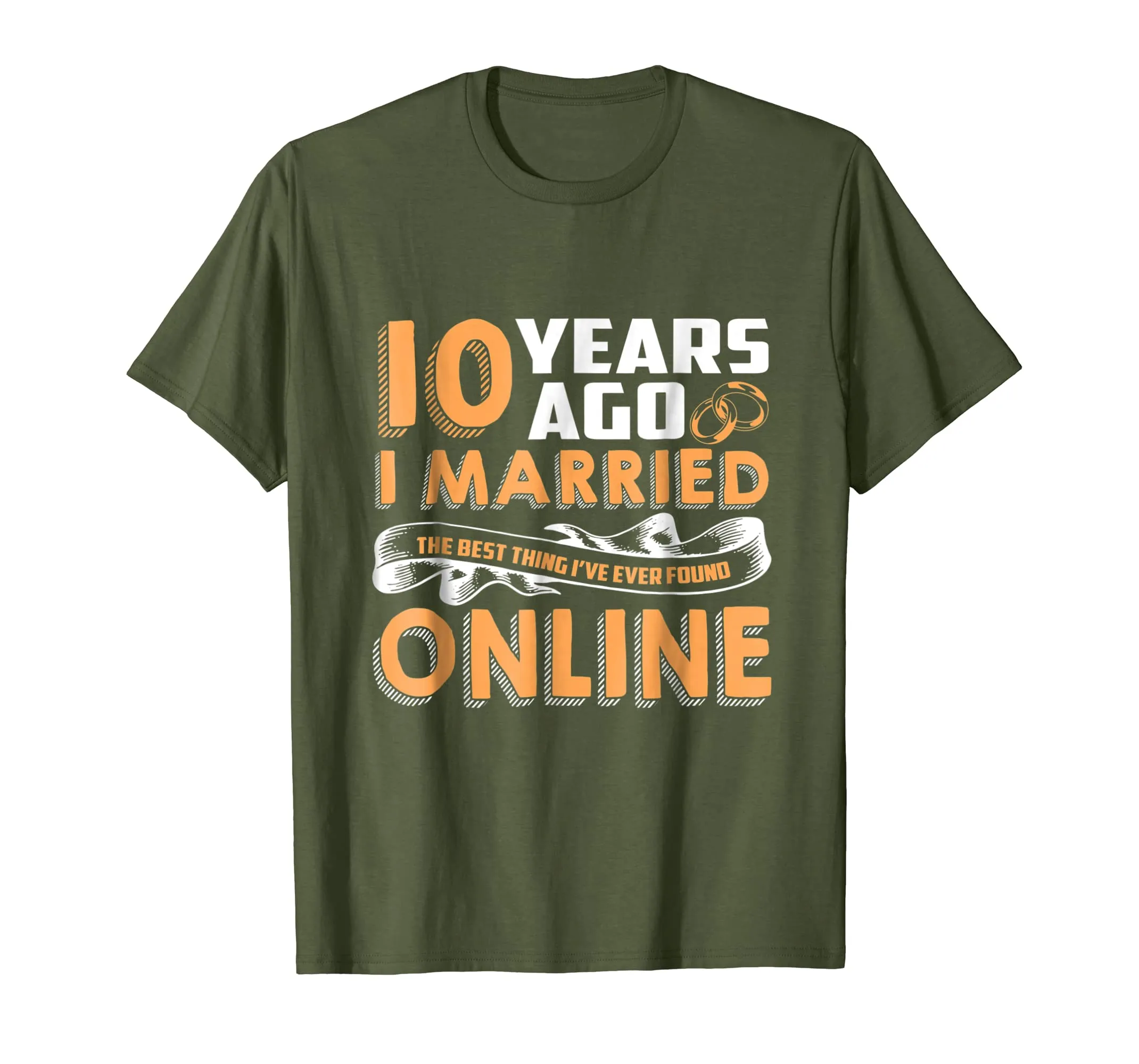 Anniversary Gift T-Shirt For 10 Years Marriage Couple Tee.