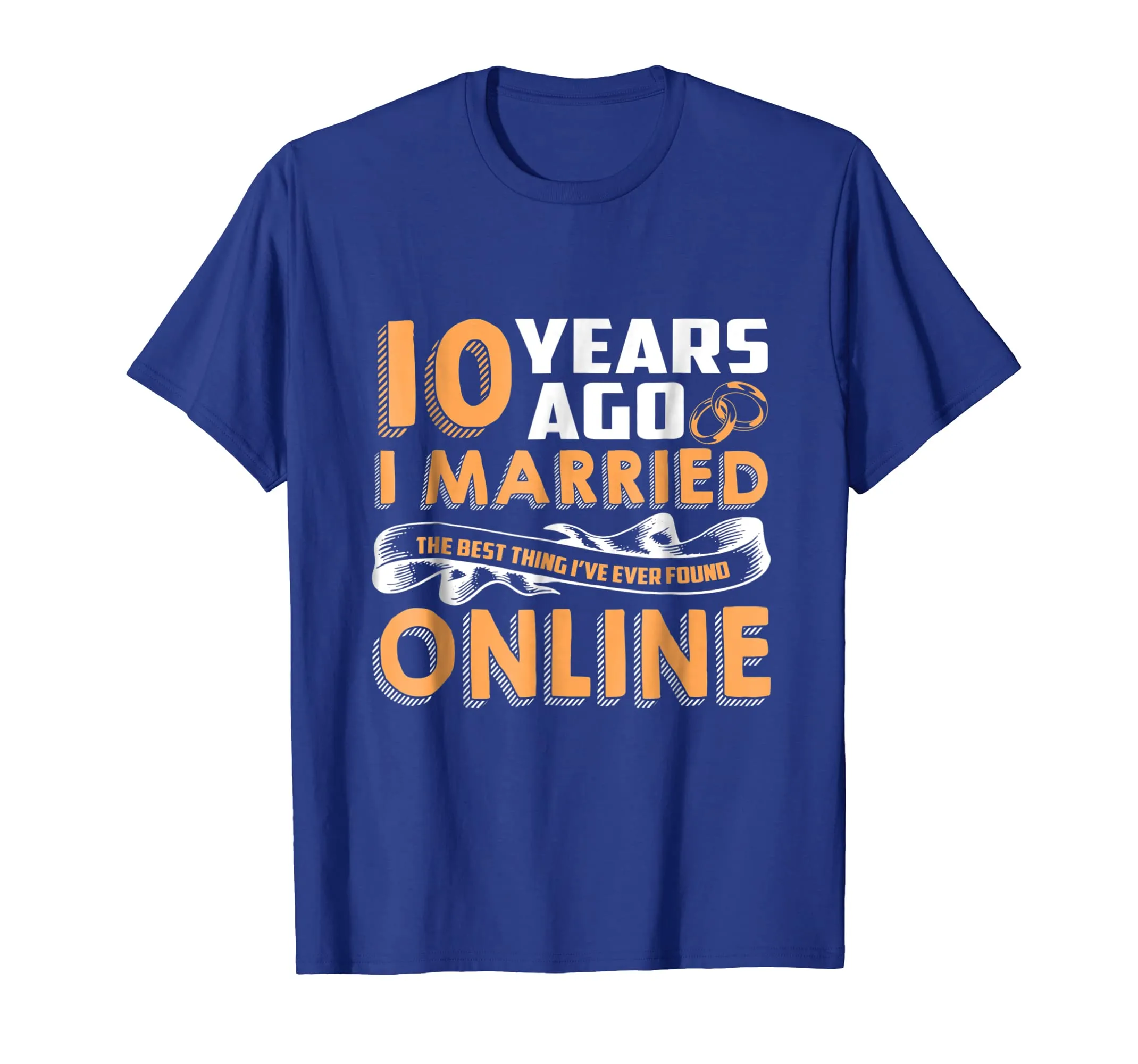 Anniversary Gift T-Shirt For 10 Years Marriage Couple Tee.