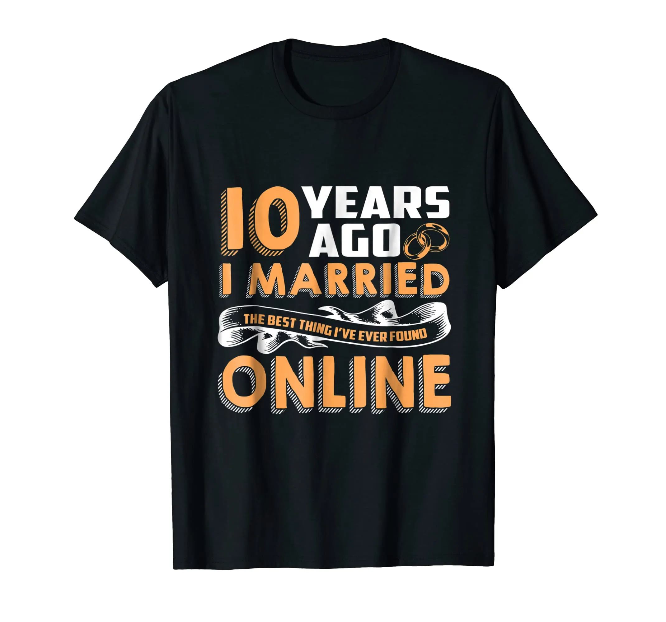 Anniversary Gift T-Shirt For 10 Years Marriage Couple Tee.