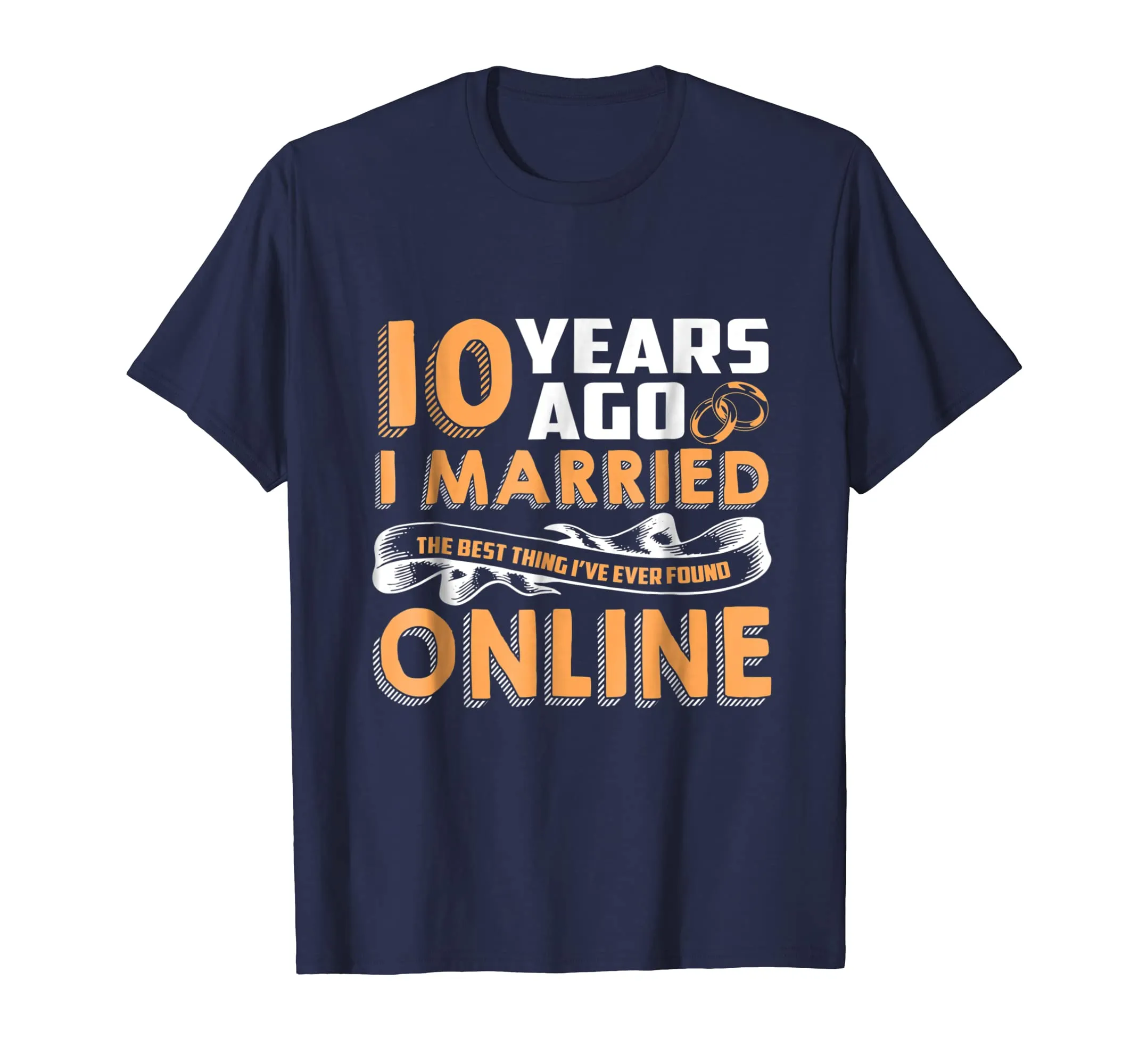 Anniversary Gift T-Shirt For 10 Years Marriage Couple Tee.