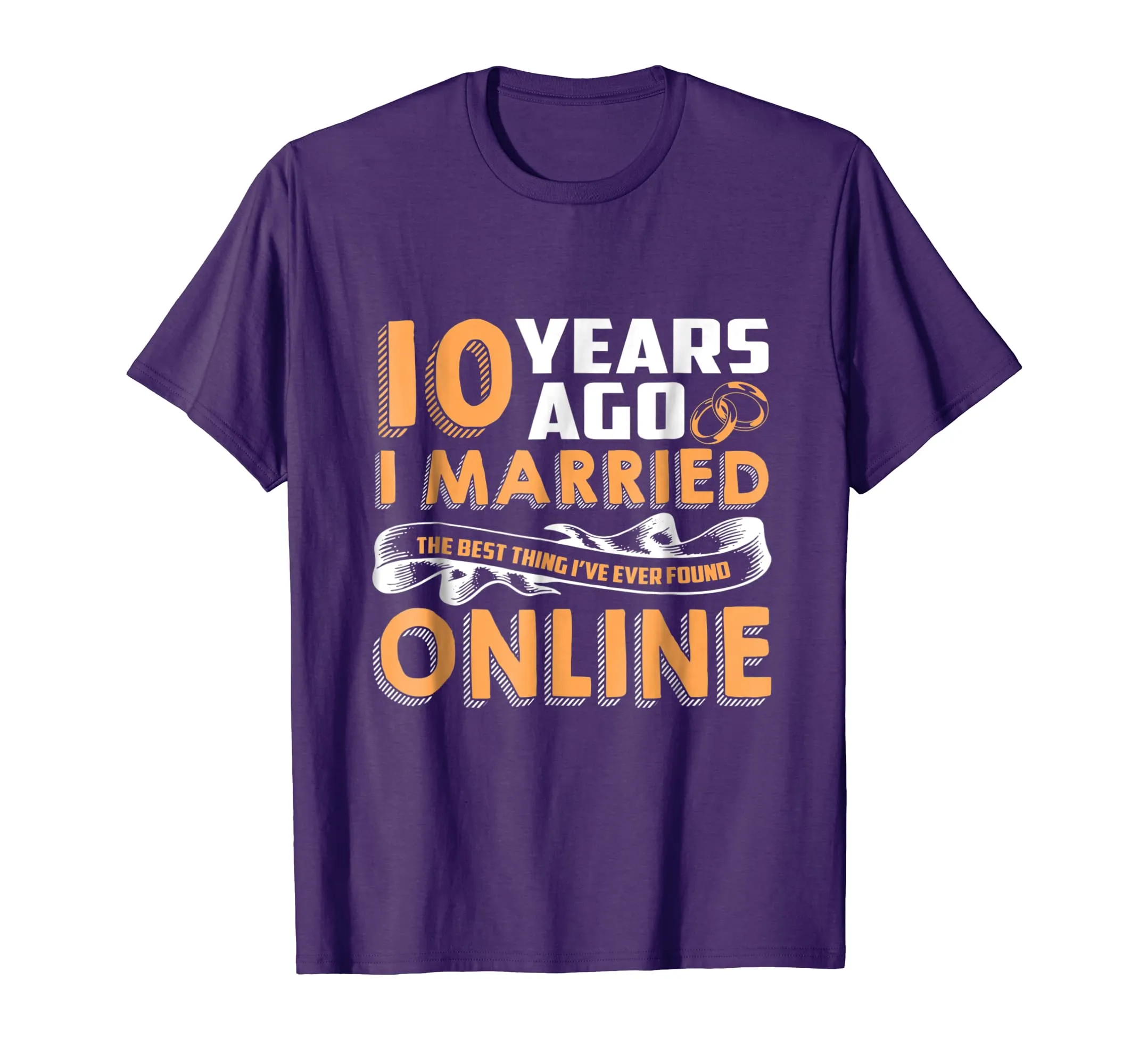 Anniversary Gift T-Shirt For 10 Years Marriage Couple Tee.