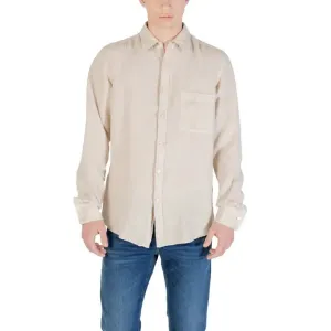 Beige Button Down Shirt for Men