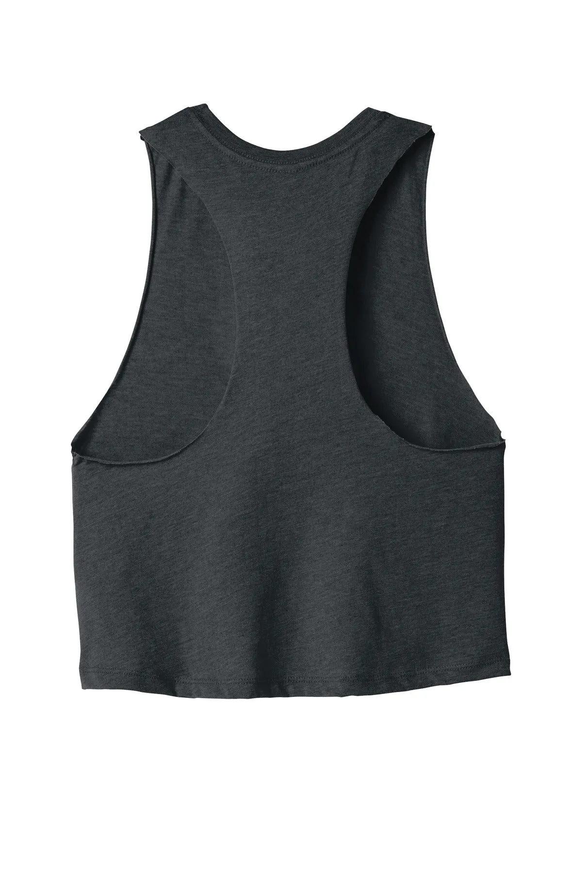 BELLA CANVAS  Women's Racerback Cropped Tank. BC6682 Dark Grey Heather