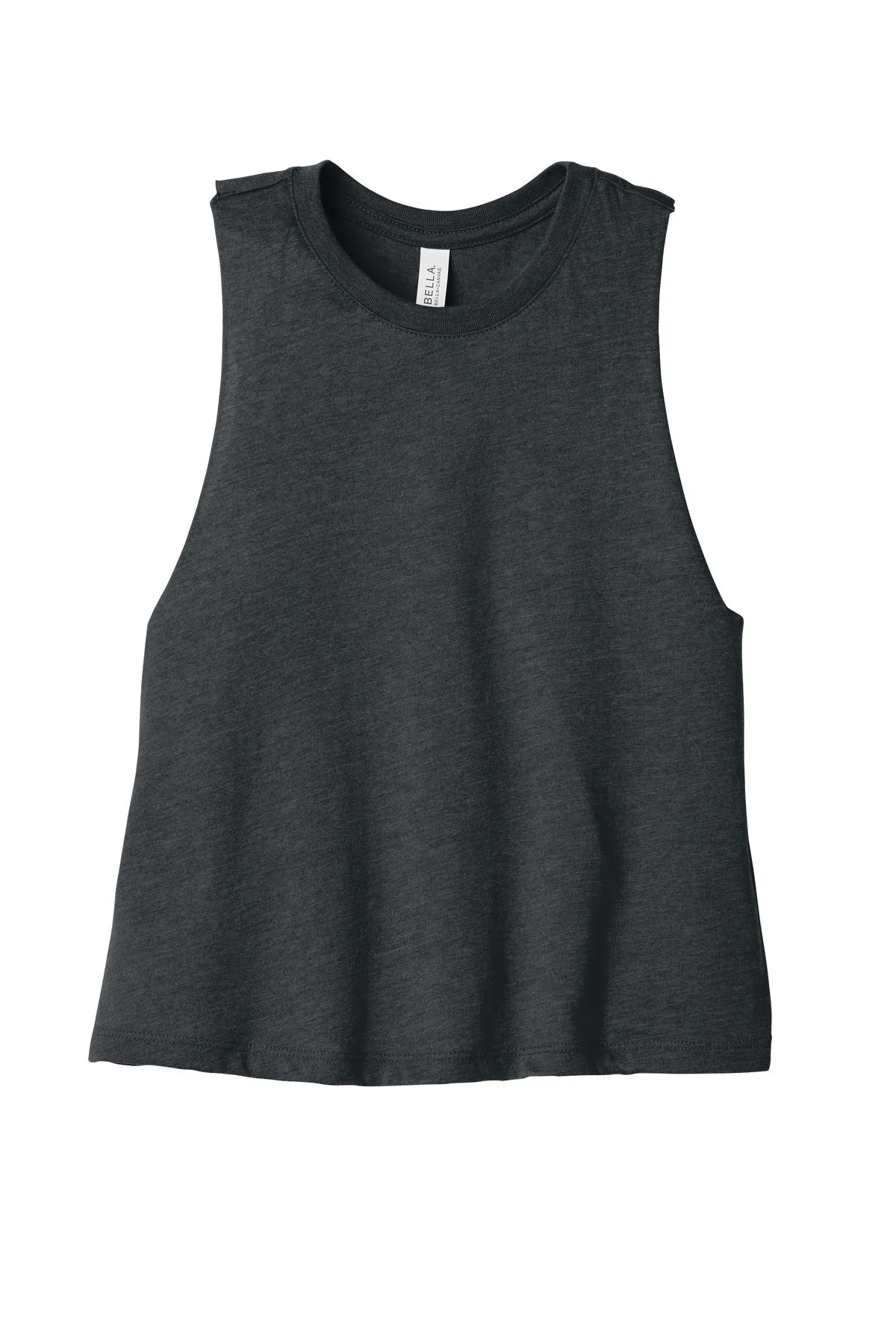 BELLA CANVAS  Women's Racerback Cropped Tank. BC6682 Dark Grey Heather