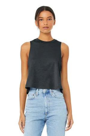 BELLA CANVAS  Women's Racerback Cropped Tank. BC6682 Dark Grey Heather