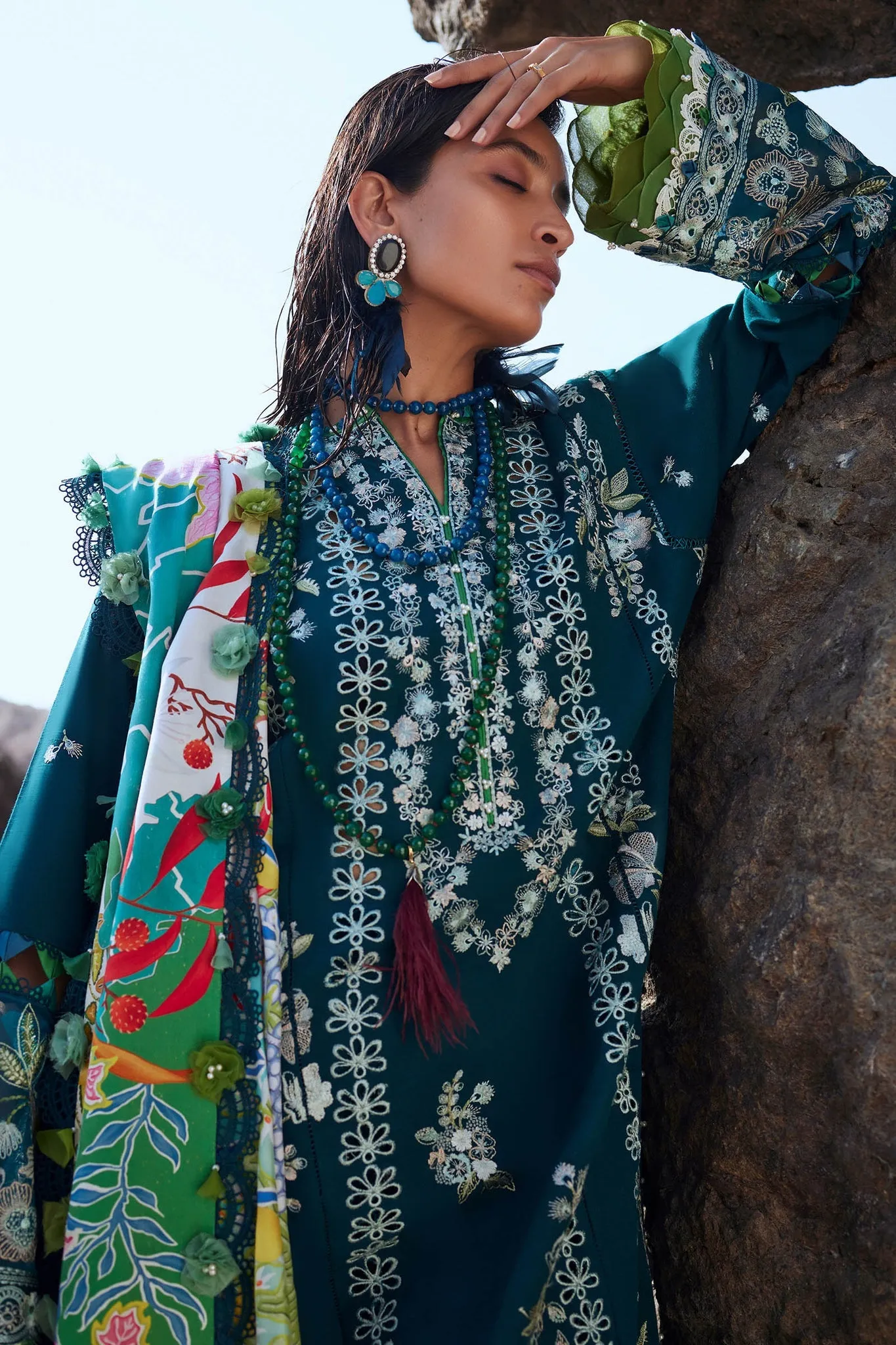 Berry Blue Embroidered Pakistani Salwar Kameez Dupatta Salwar Suit