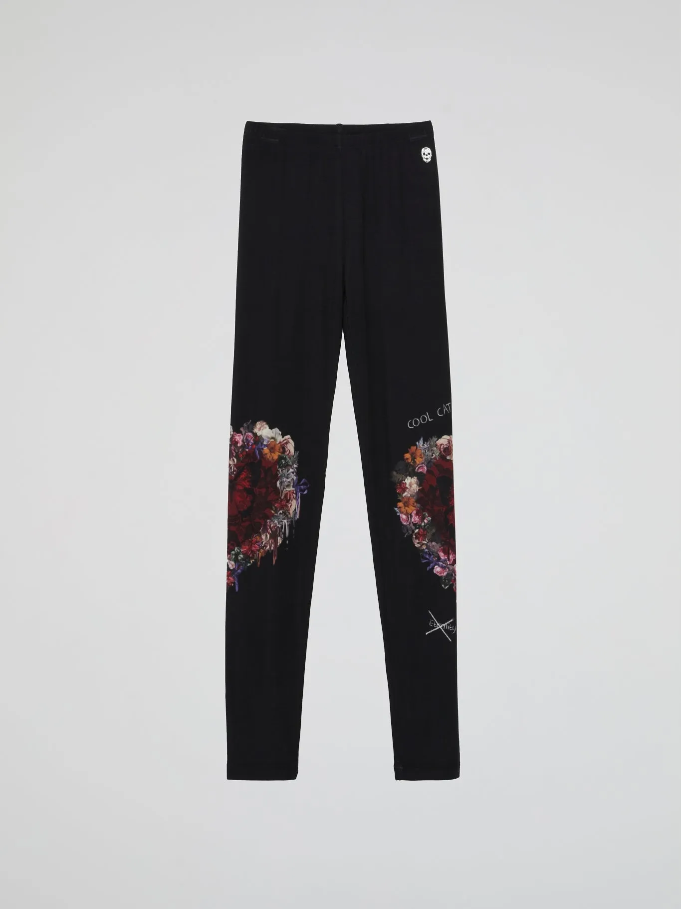 Black Floral Print Leggings (Kids)