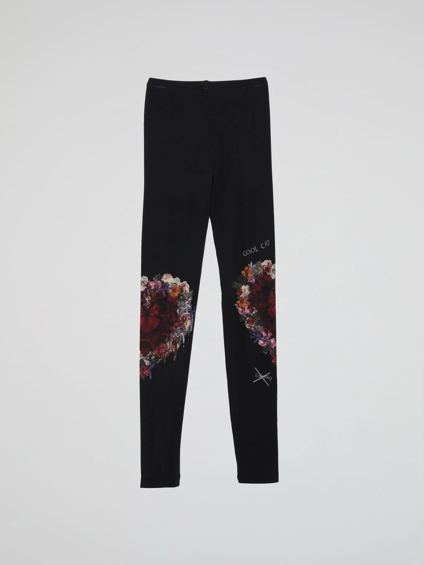 Black Floral Print Leggings (Kids)
