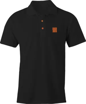 Black Polo with 1031 Orange Embroidery Halloween Inspired Business Casual