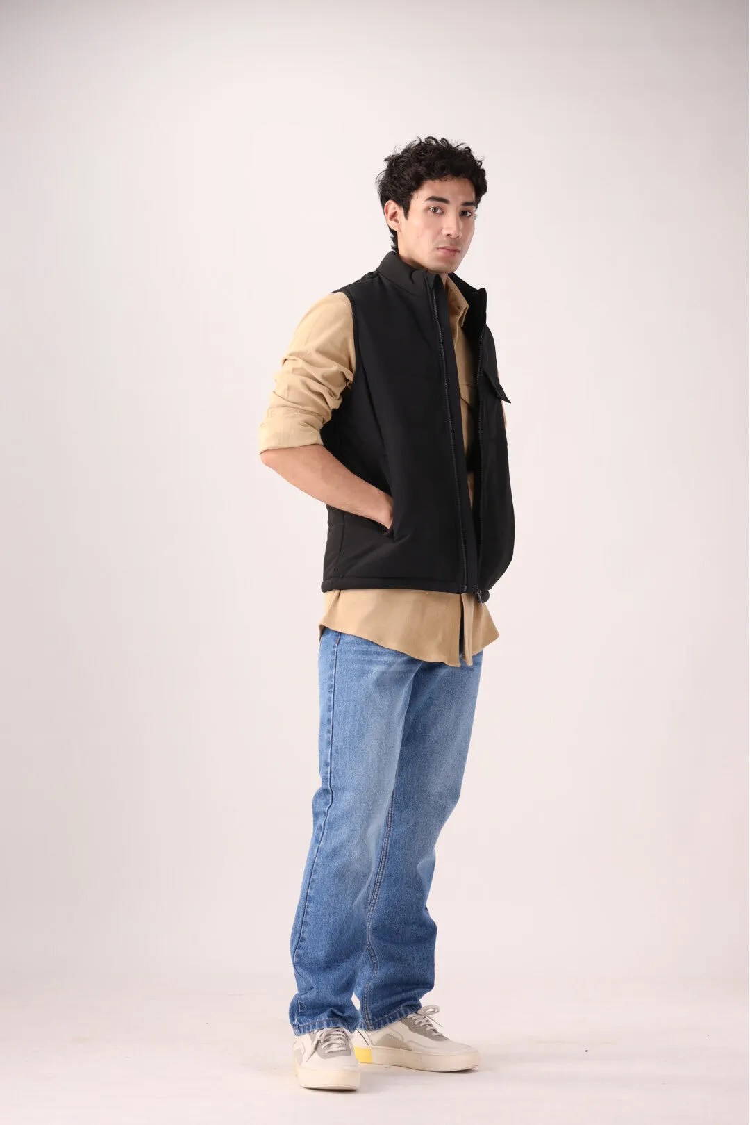 Black Sleeveless Jacket