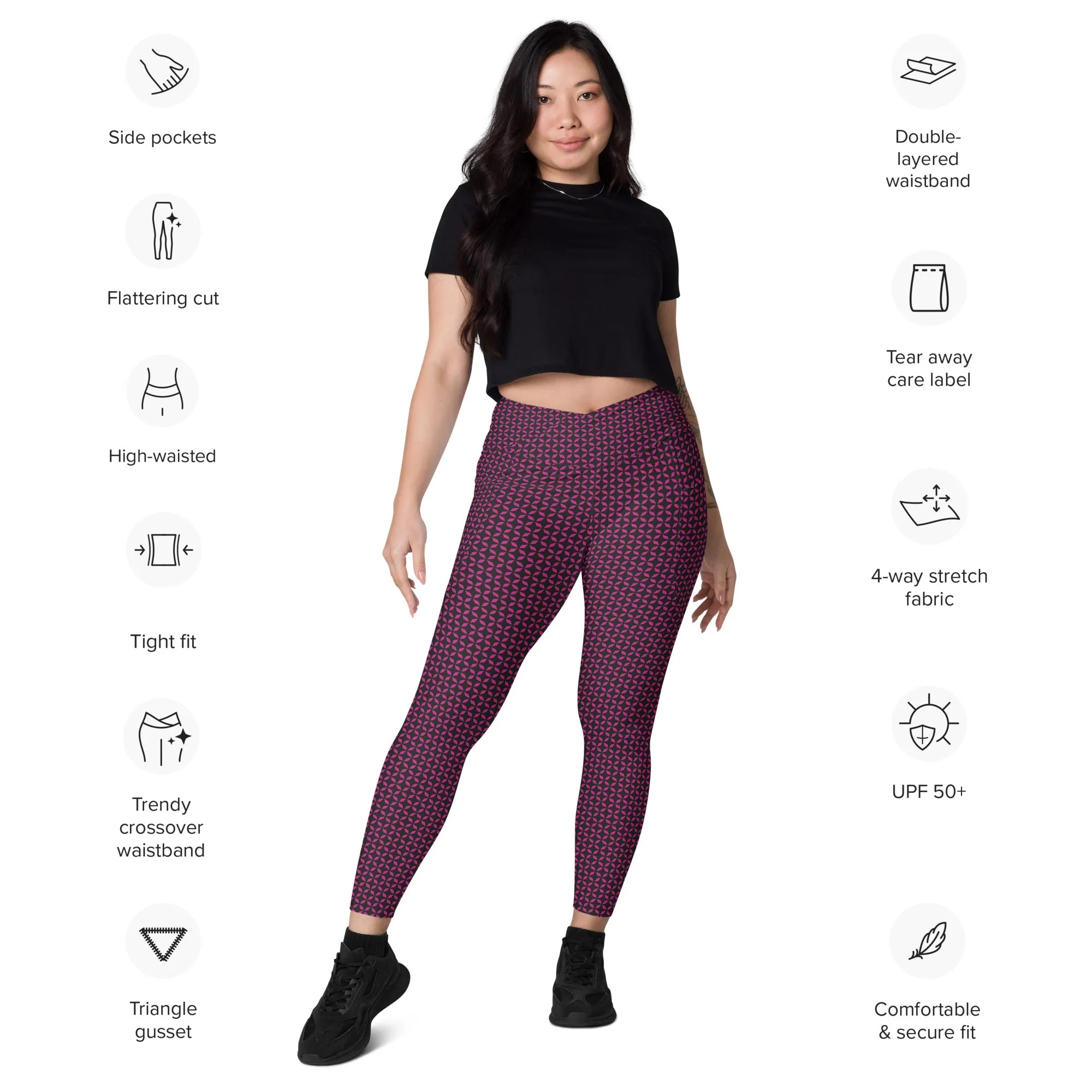 Black star  leggings with pockets