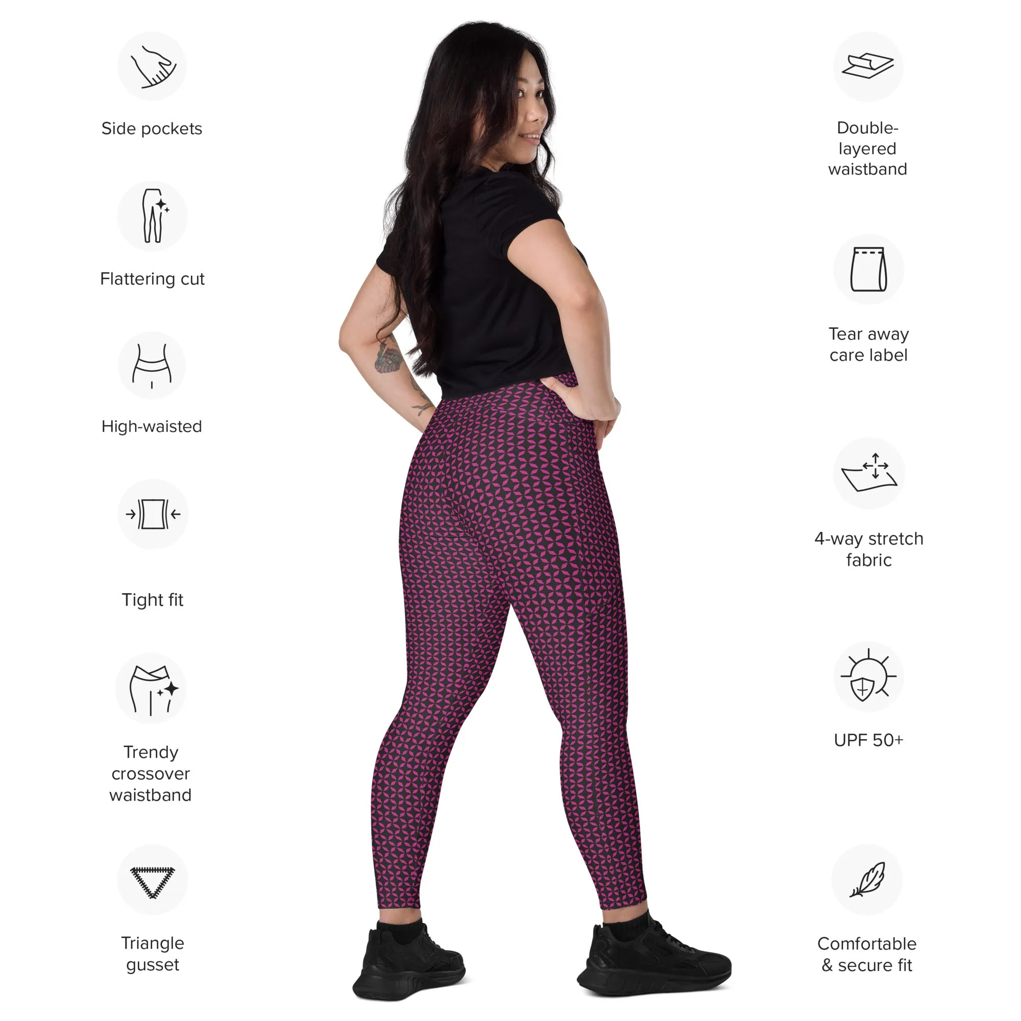 Black star  leggings with pockets