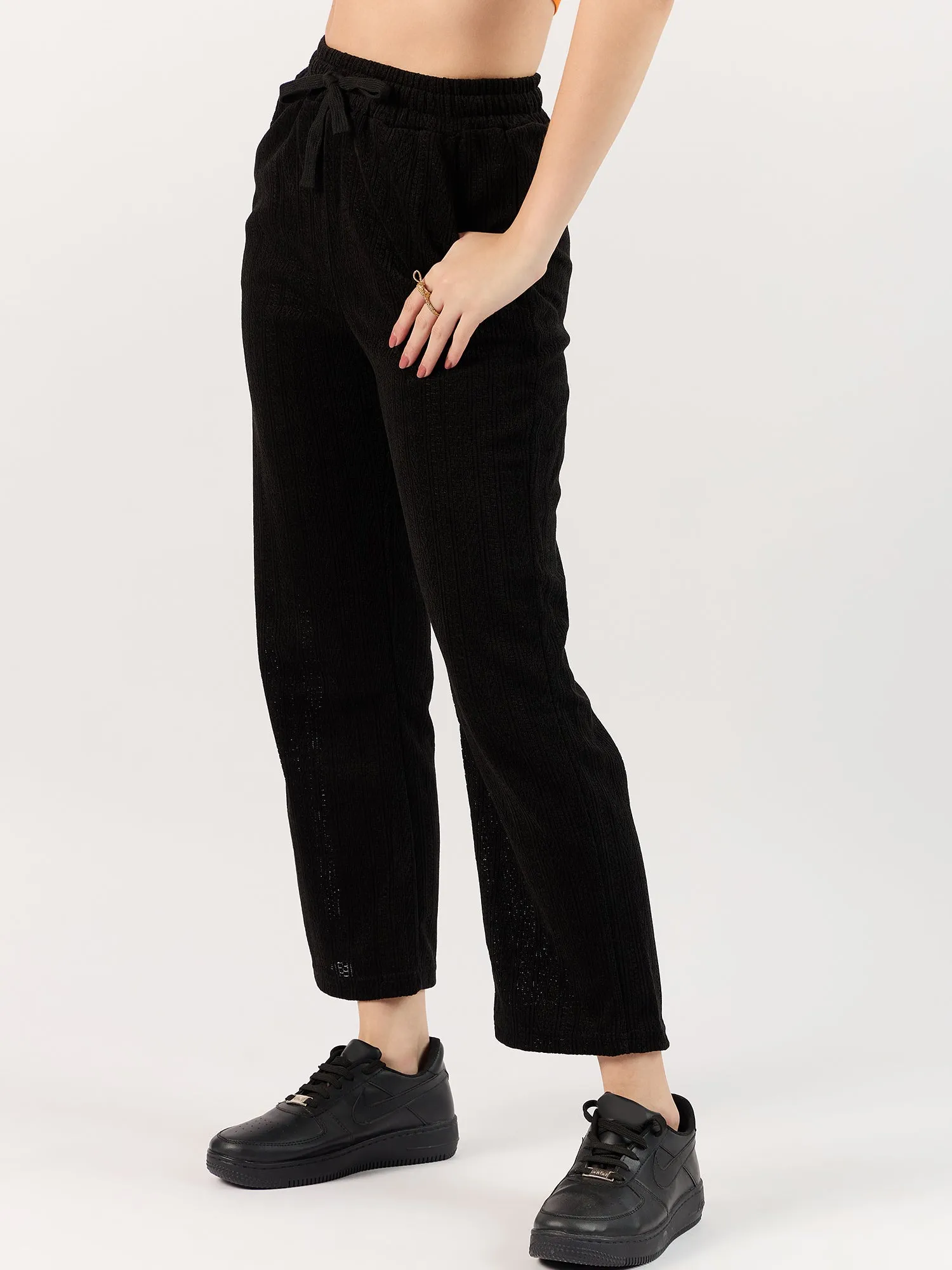 Black Straight Fit Pants
