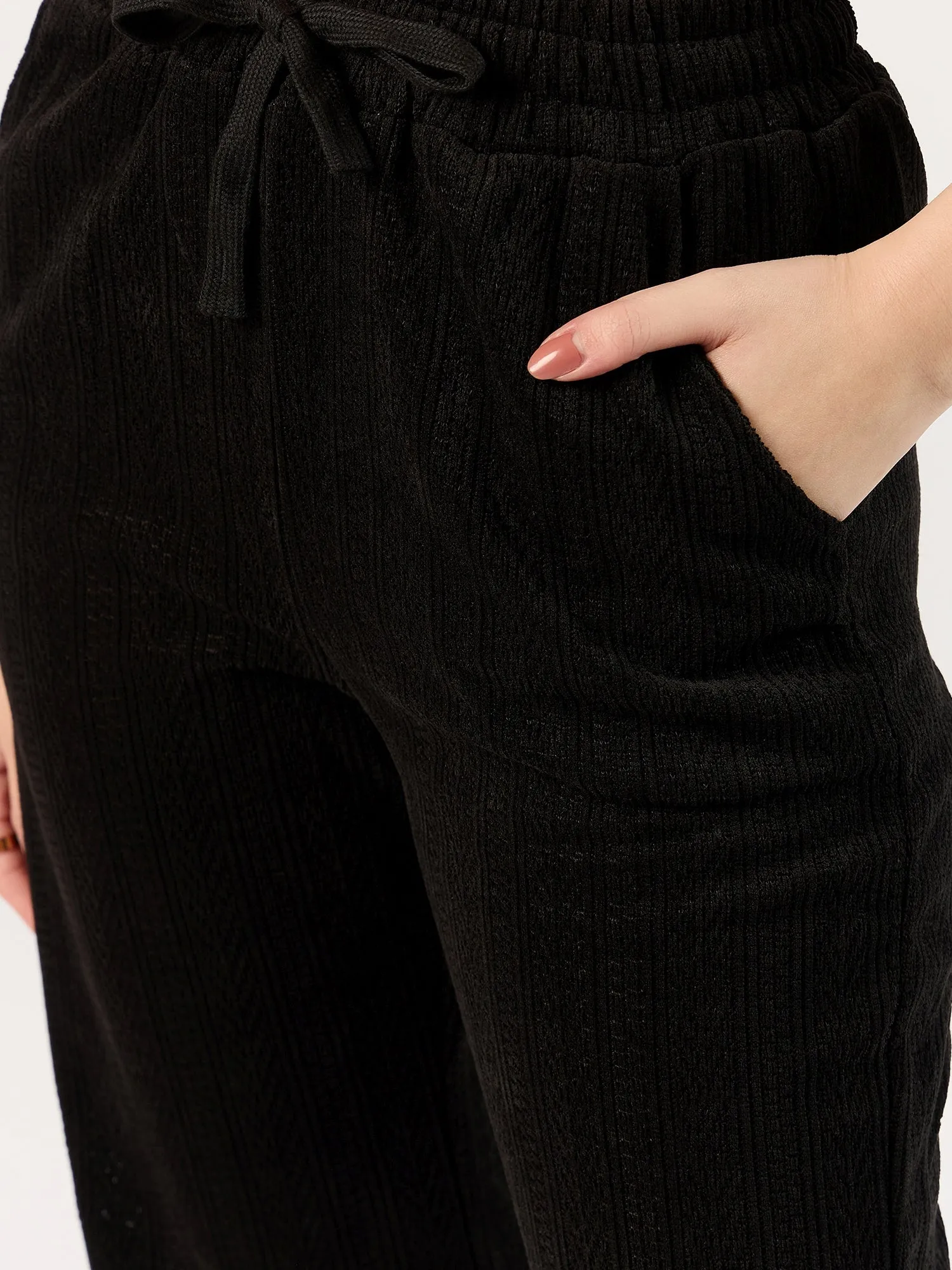 Black Straight Fit Pants