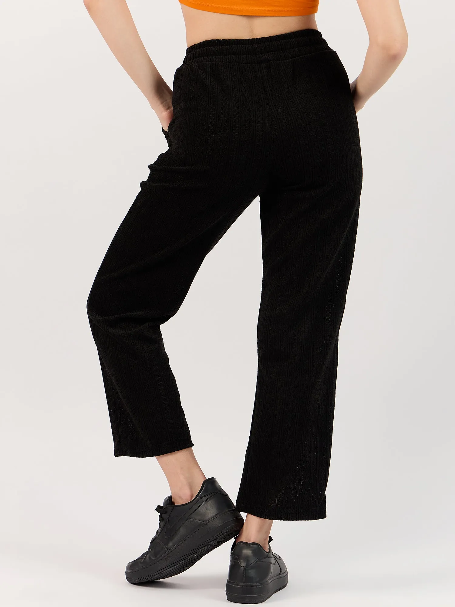 Black Straight Fit Pants