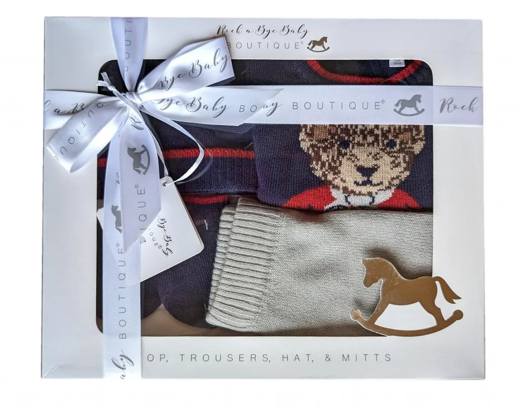 Boxed Knitted Teddybear Set
