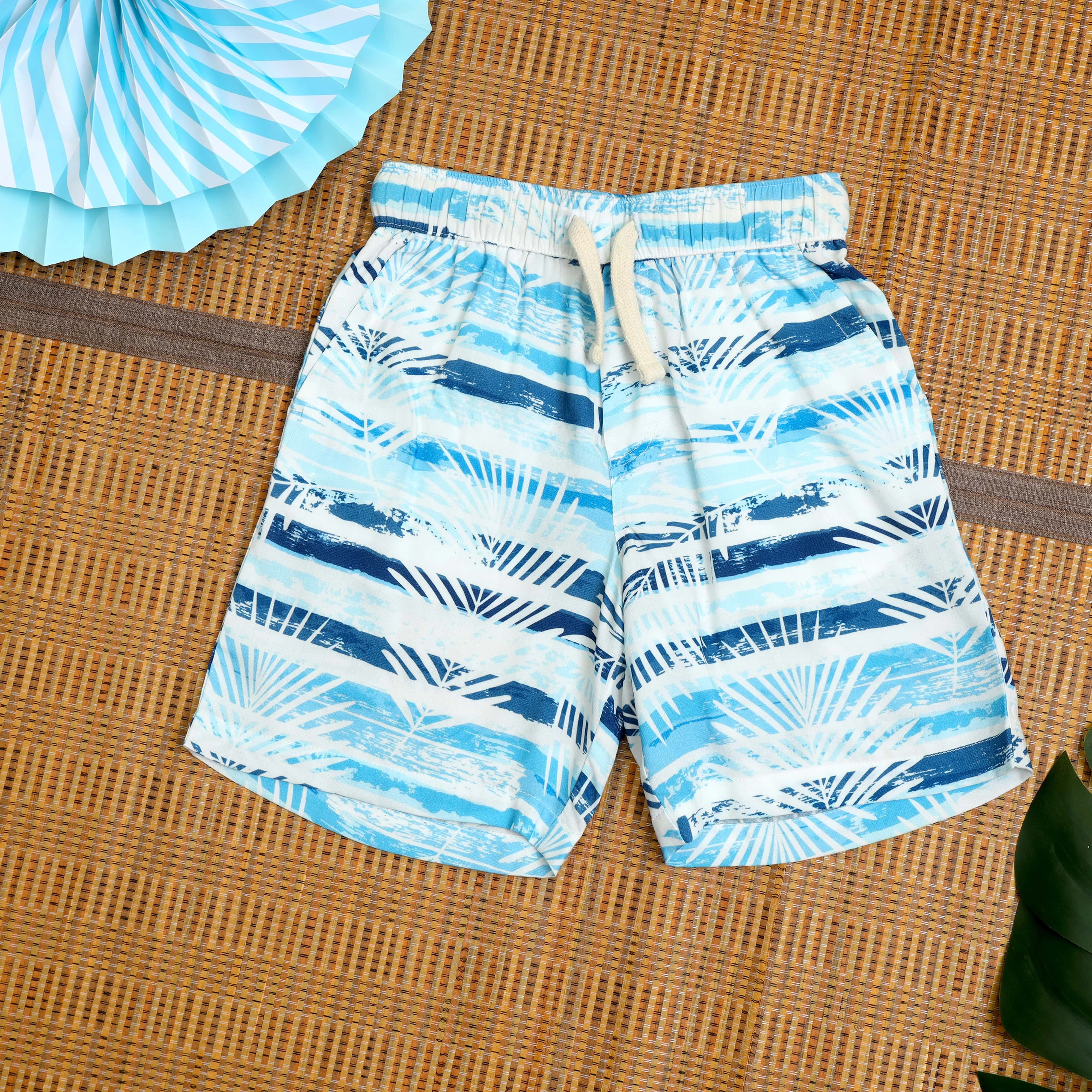 Boys Sea Lef Printed Short Blue White