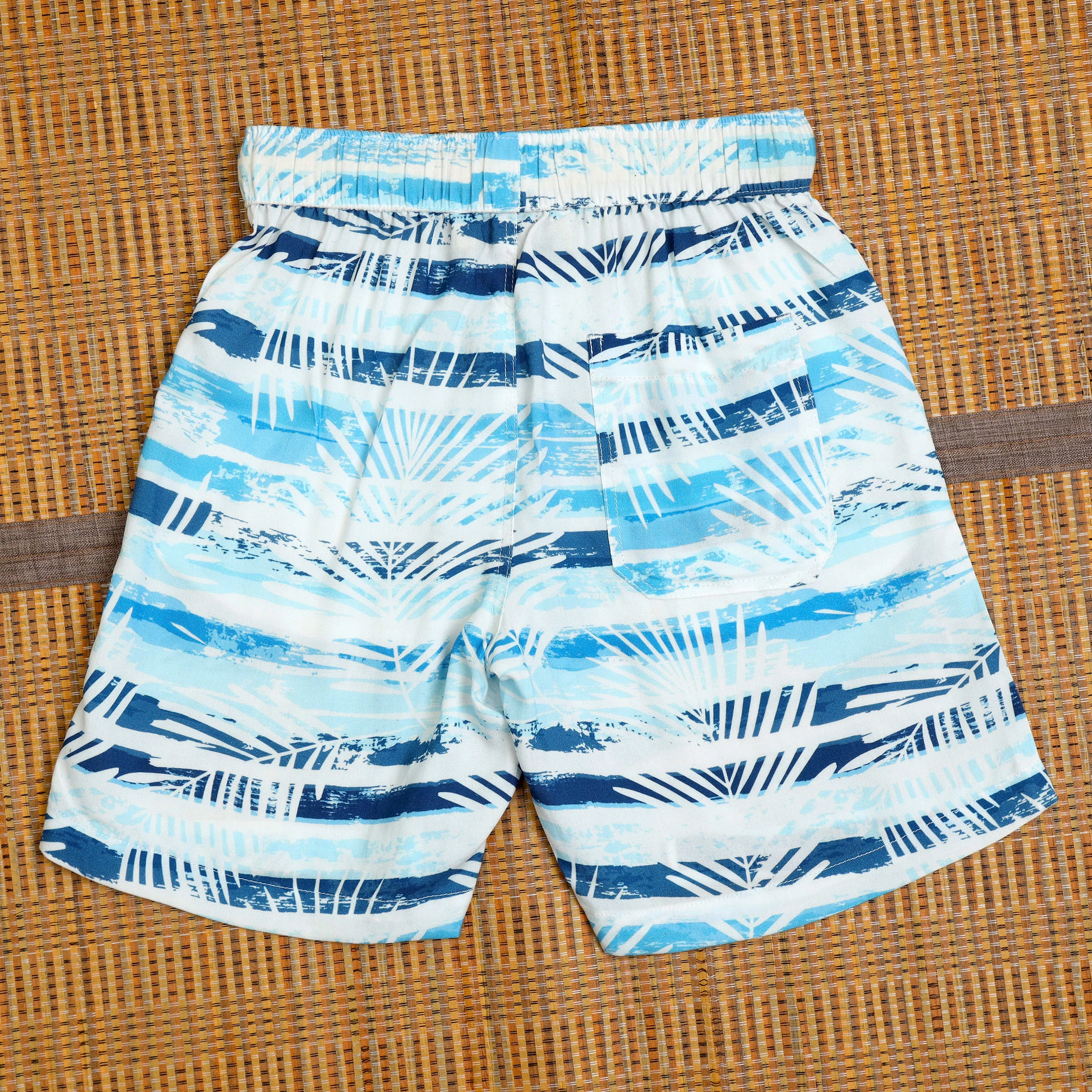 Boys Sea Lef Printed Short Blue White