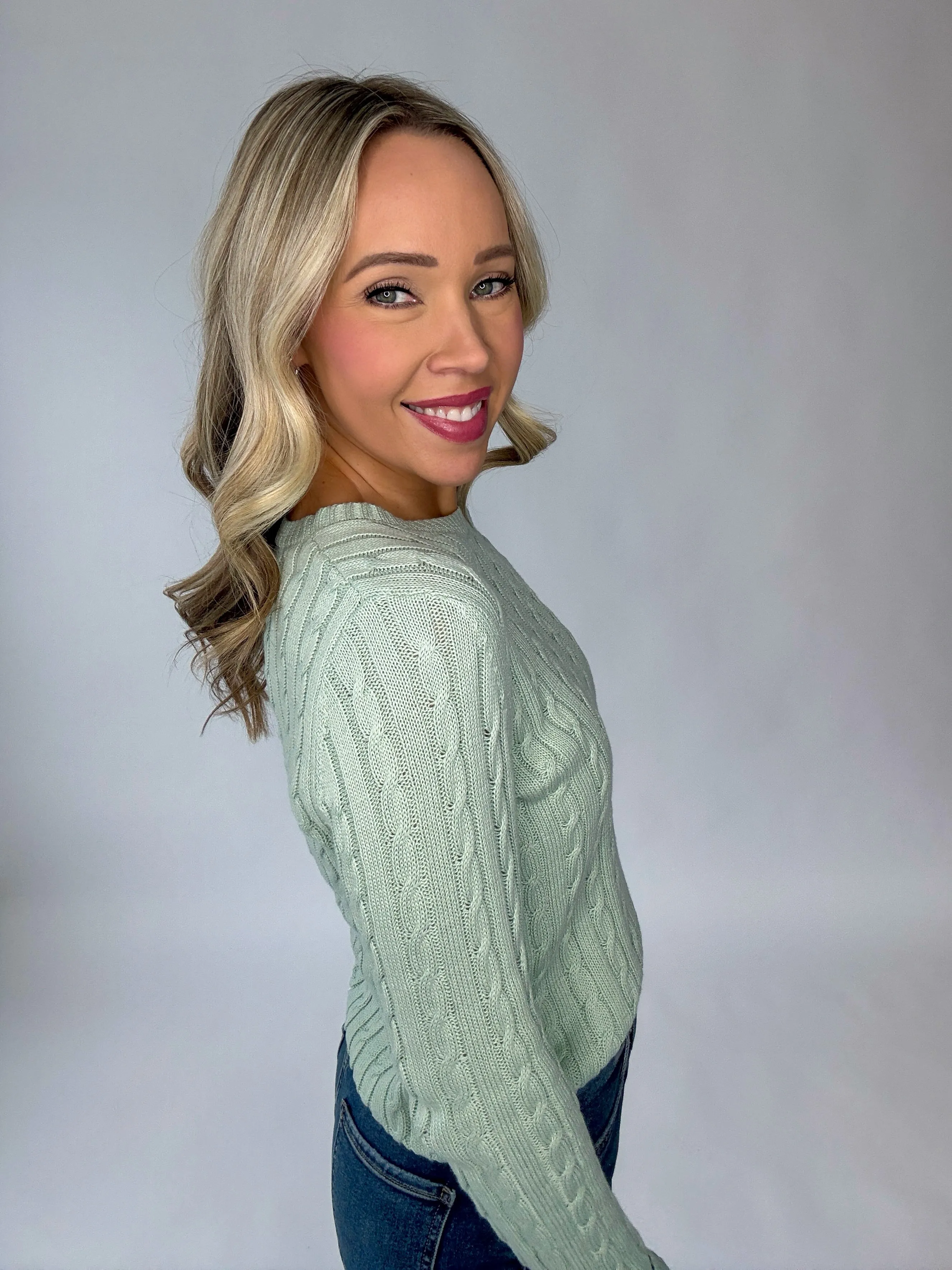 Catching Feelings Ribbed Sweater - Aquamarine