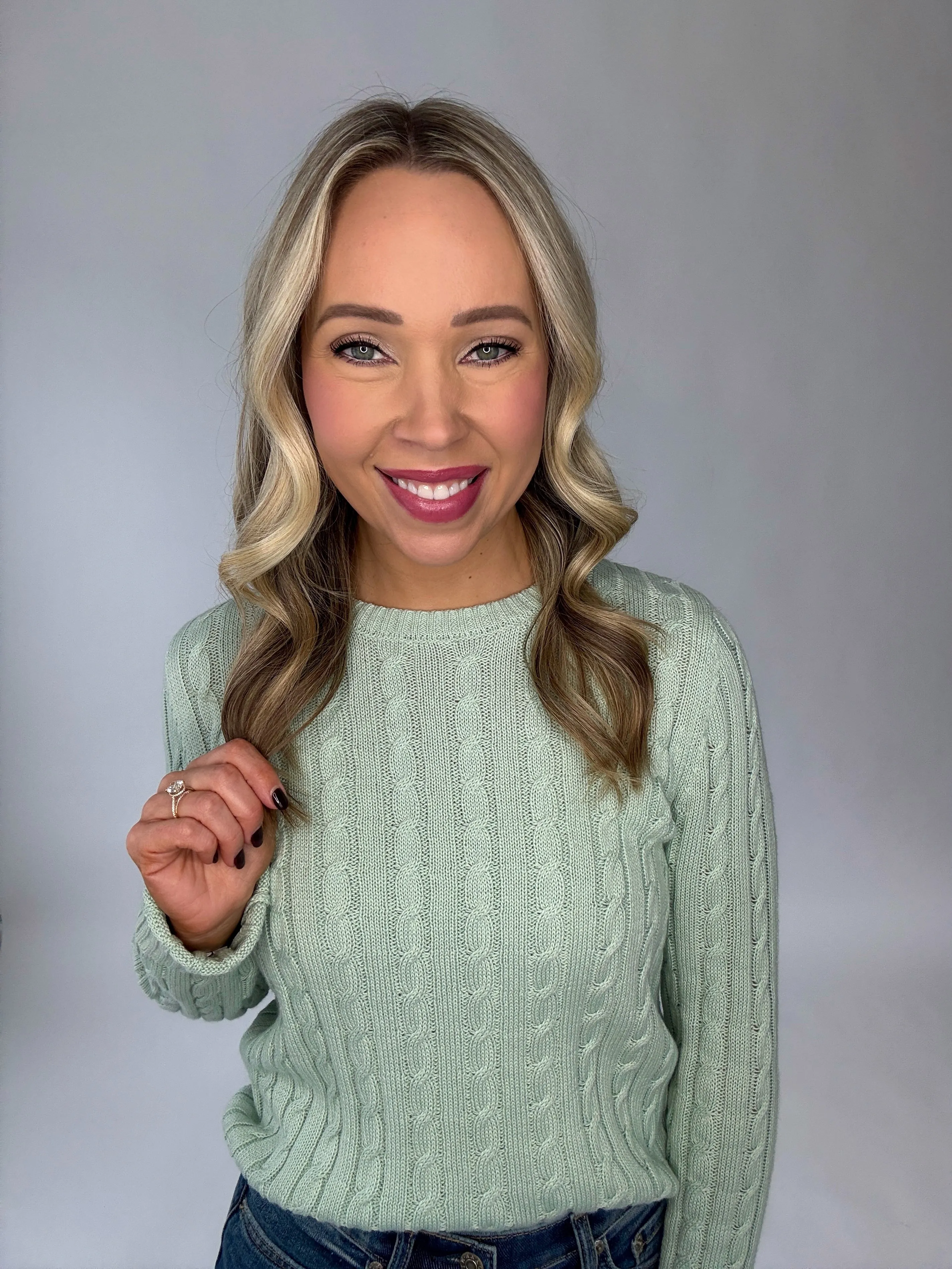 Catching Feelings Ribbed Sweater - Aquamarine