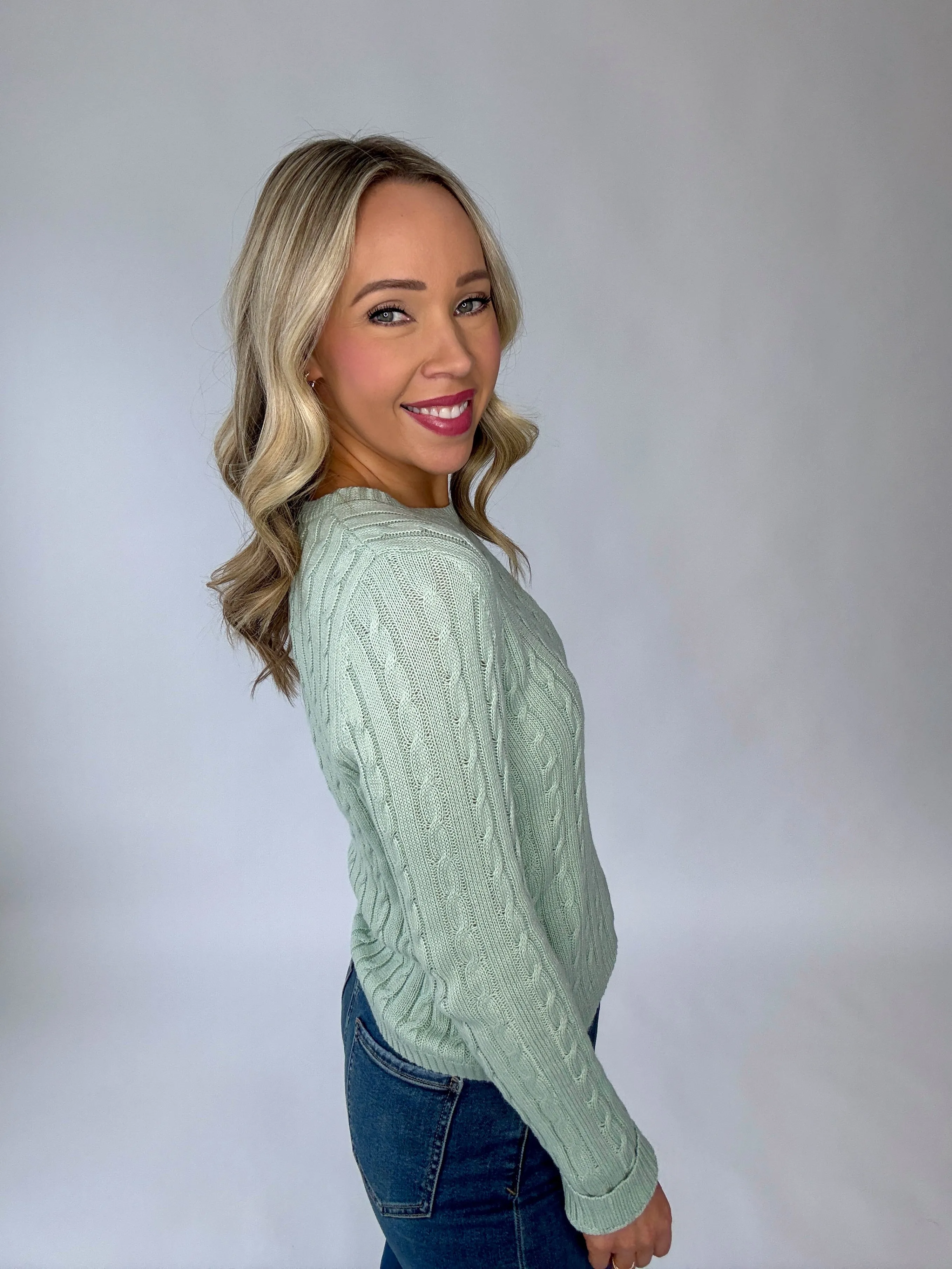 Catching Feelings Ribbed Sweater - Aquamarine