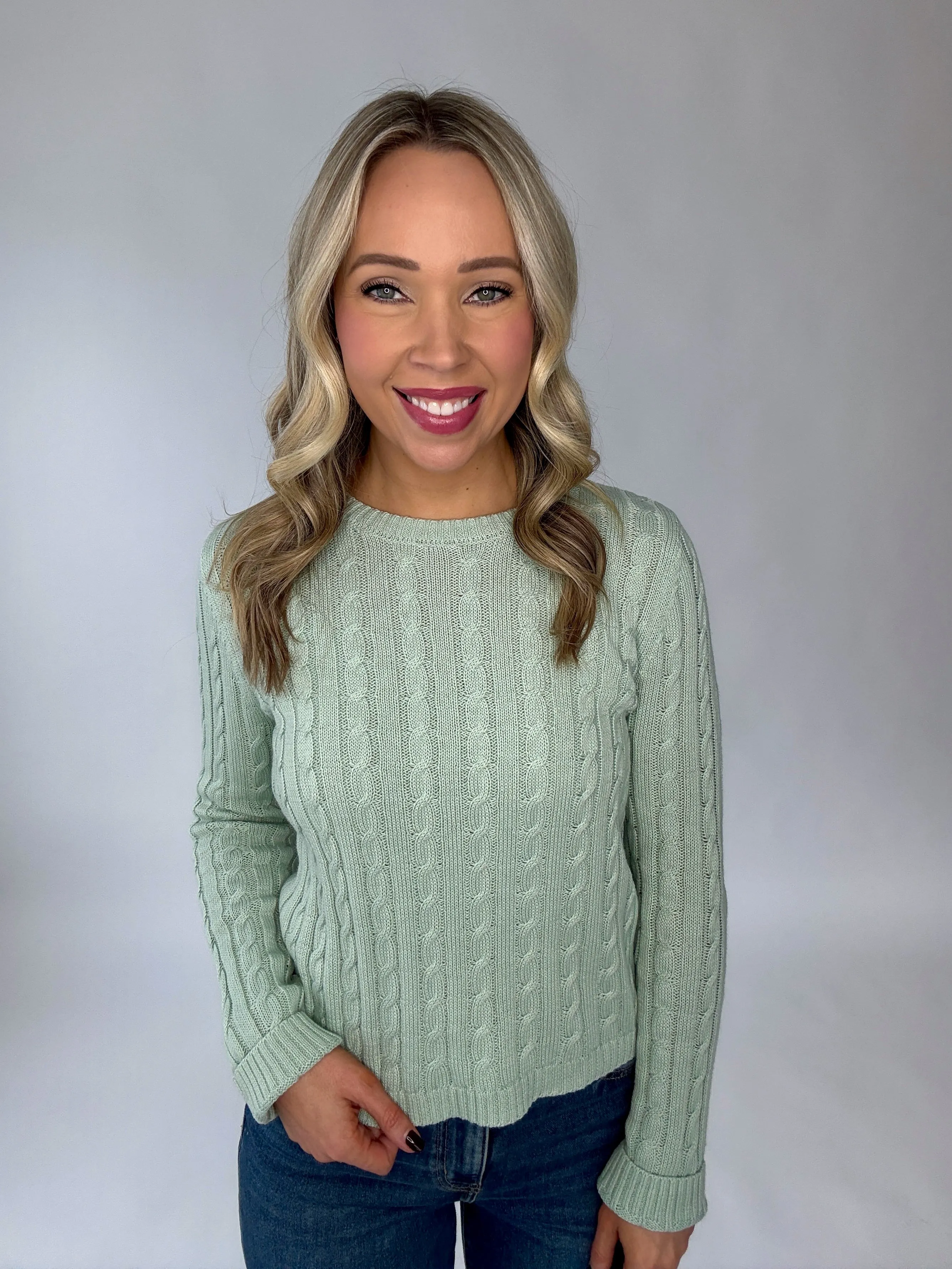 Catching Feelings Ribbed Sweater - Aquamarine