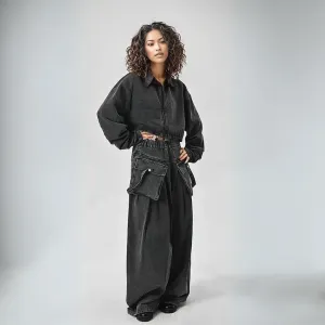 Chic Two Piece Washed Denim Set