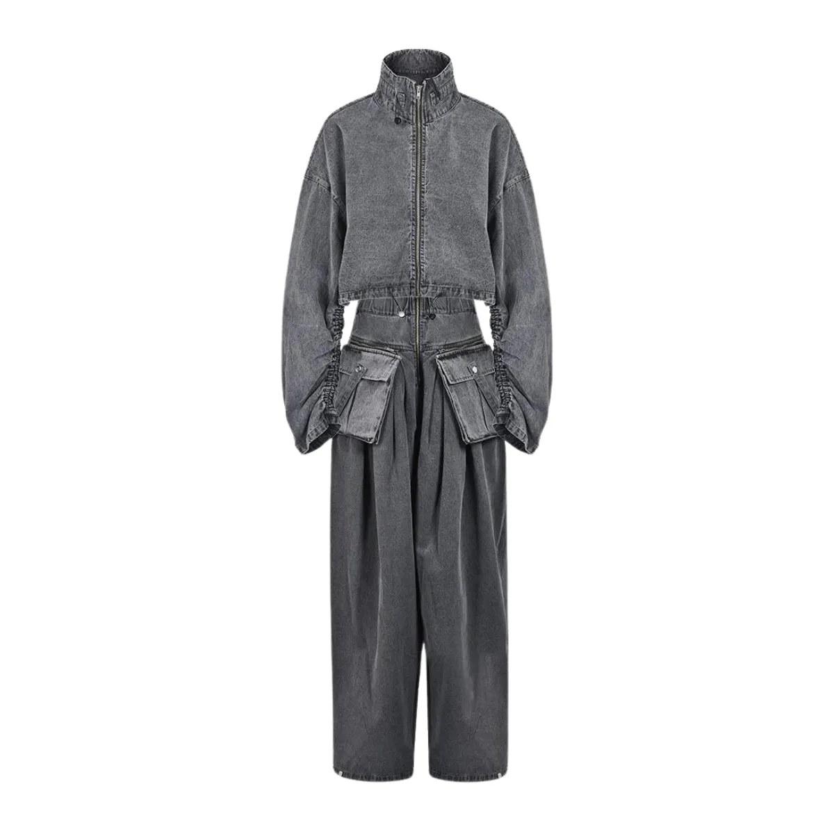 Chic Two Piece Washed Denim Set