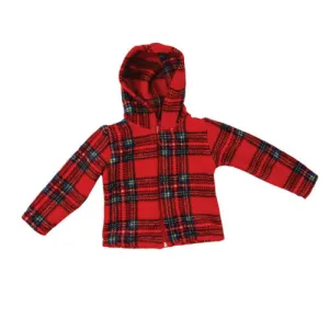 Children Scottish Tartan Fleece Hoodie Jacket In Royal Stewart Tartan 12 Months