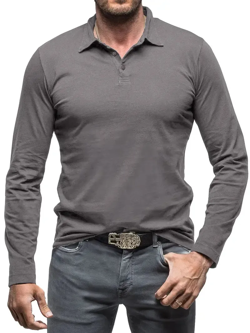 Classic Cotton Longsleeve Polo for Men