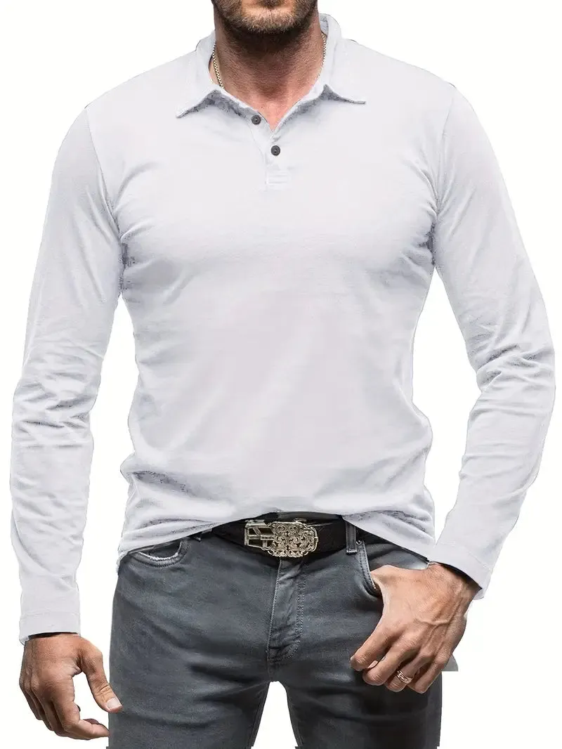 Classic Cotton Longsleeve Polo for Men