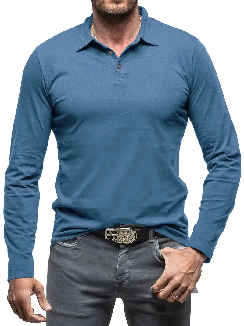 Classic Cotton Longsleeve Polo for Men