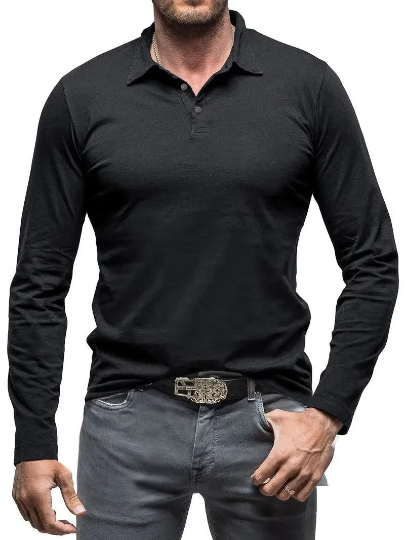 Classic Cotton Longsleeve Polo for Men