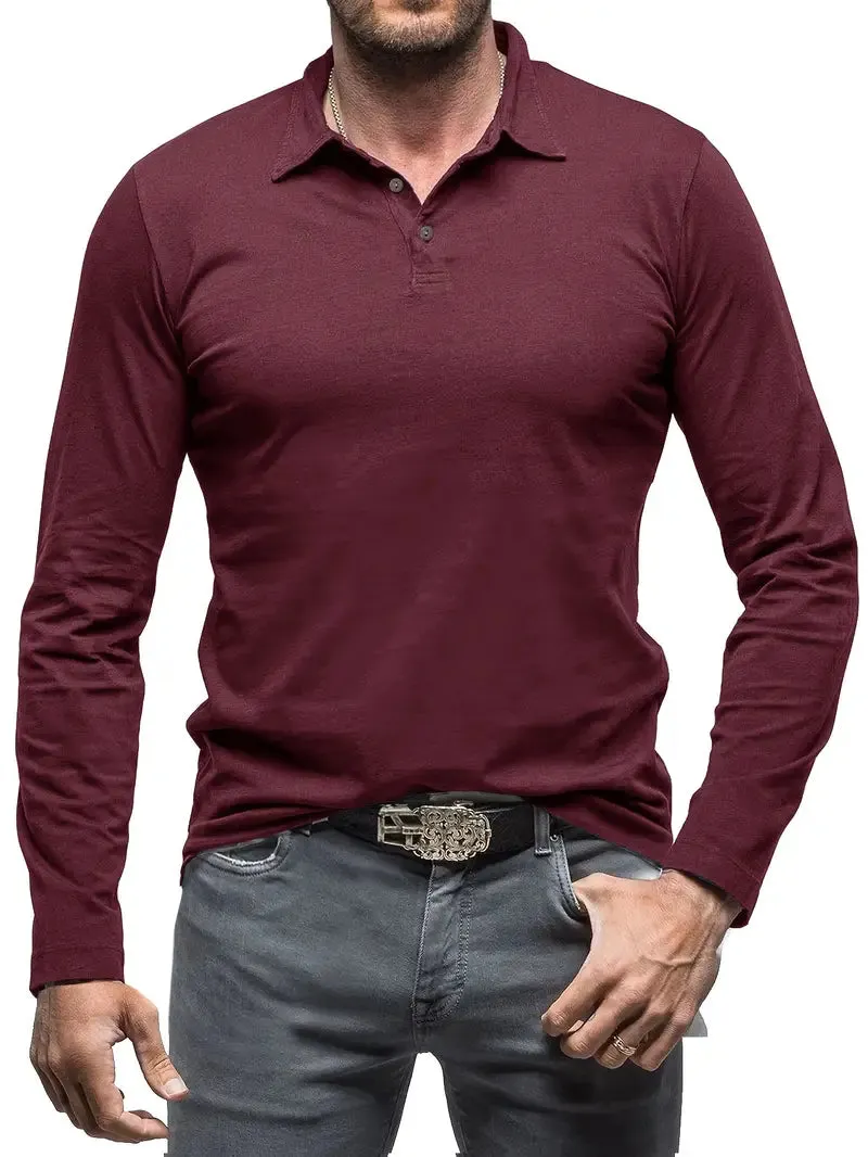 Classic Cotton Longsleeve Polo for Men